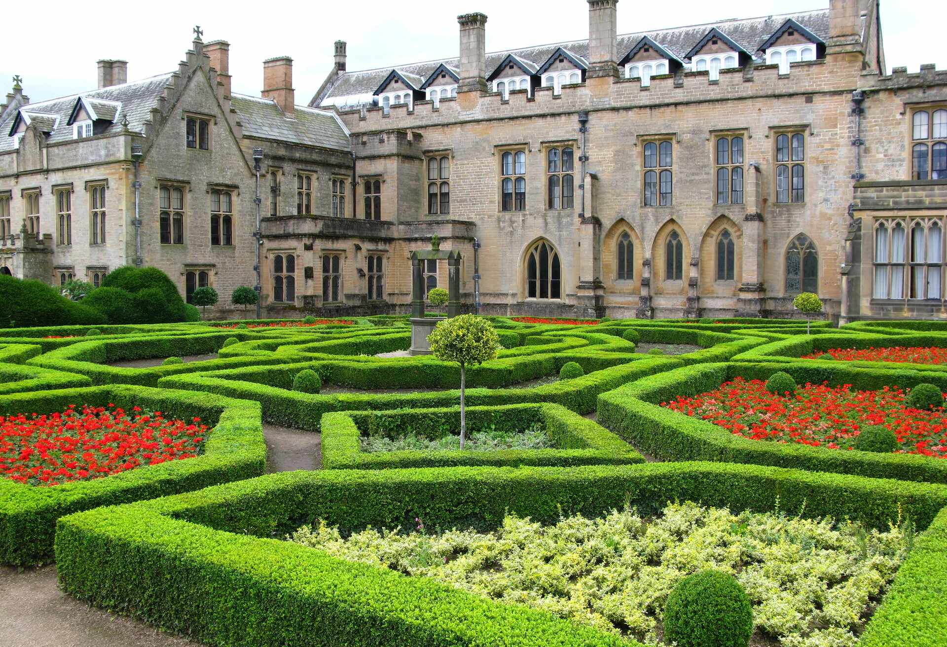 Newstead Abbey and spanish garden,Nottingham UK; Shutterstock ID 16116106