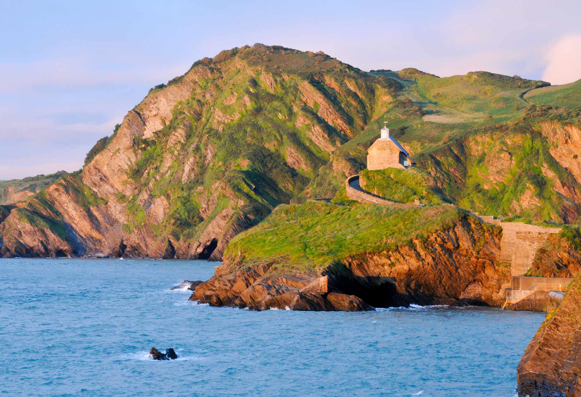 The coastline in Ilfracombe, Devon shot at sunset.