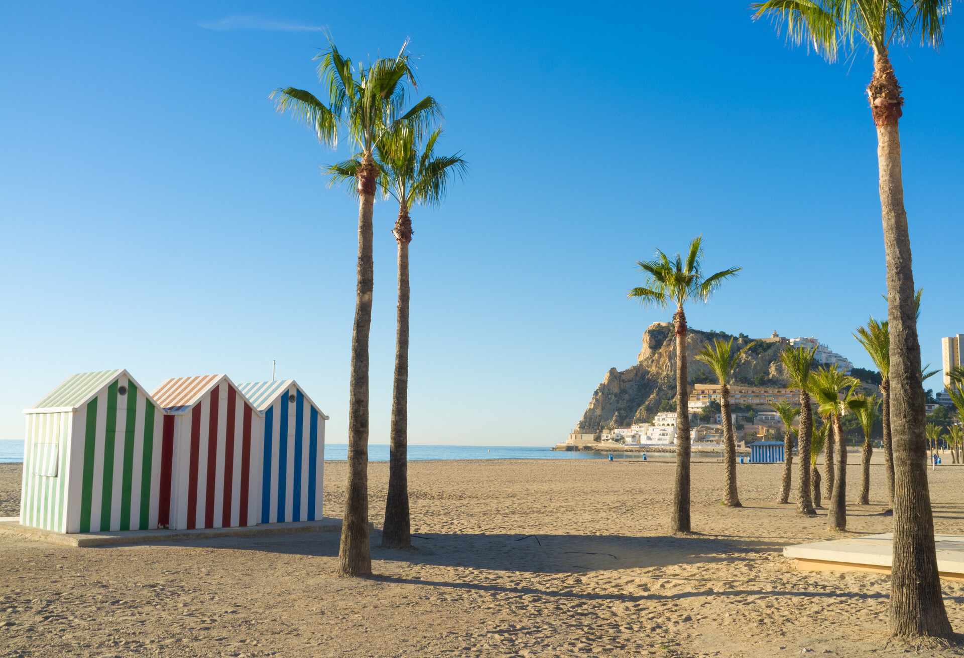 Benidorm beach on one of its many sunny mornings