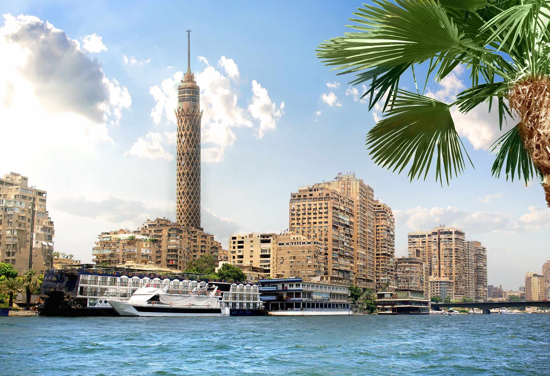 TV tower near Nile in Cairo at sunlight; Shutterstock ID 330574076; Purpose: Travel Returns; Brand (KAYAK, Momondo, Any): KAYAK