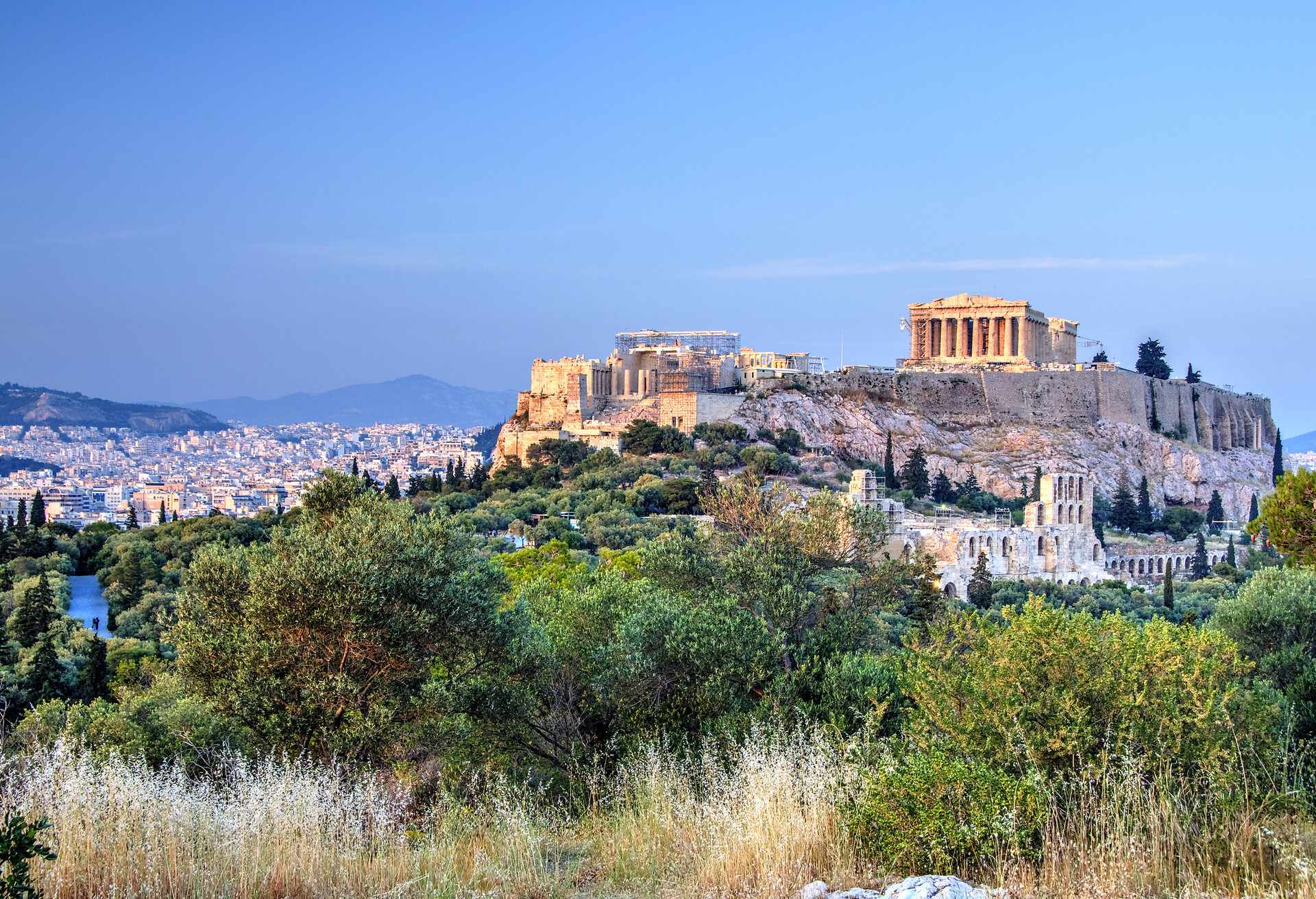 Acropolis seen from Filopapos Hill, Athens, Greece; Shutterstock ID 516035713; Purpose: CITY; Brand (KAYAK, Momondo, Any): KAYAK
