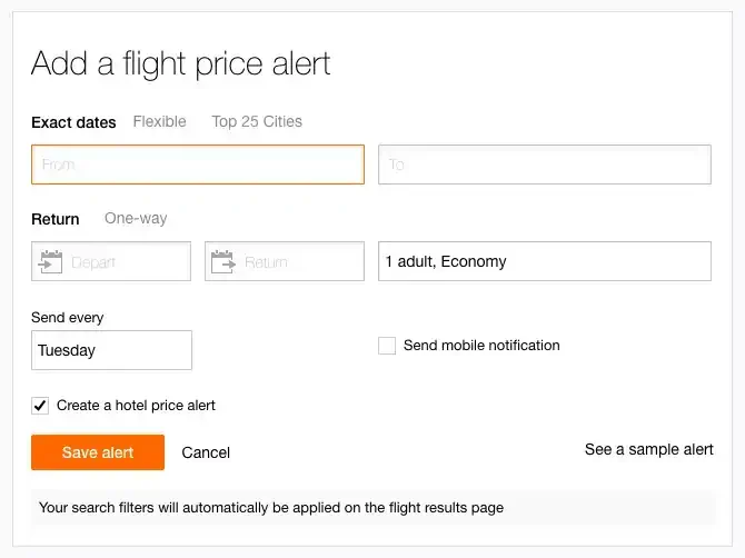 KAYAK Price Alert