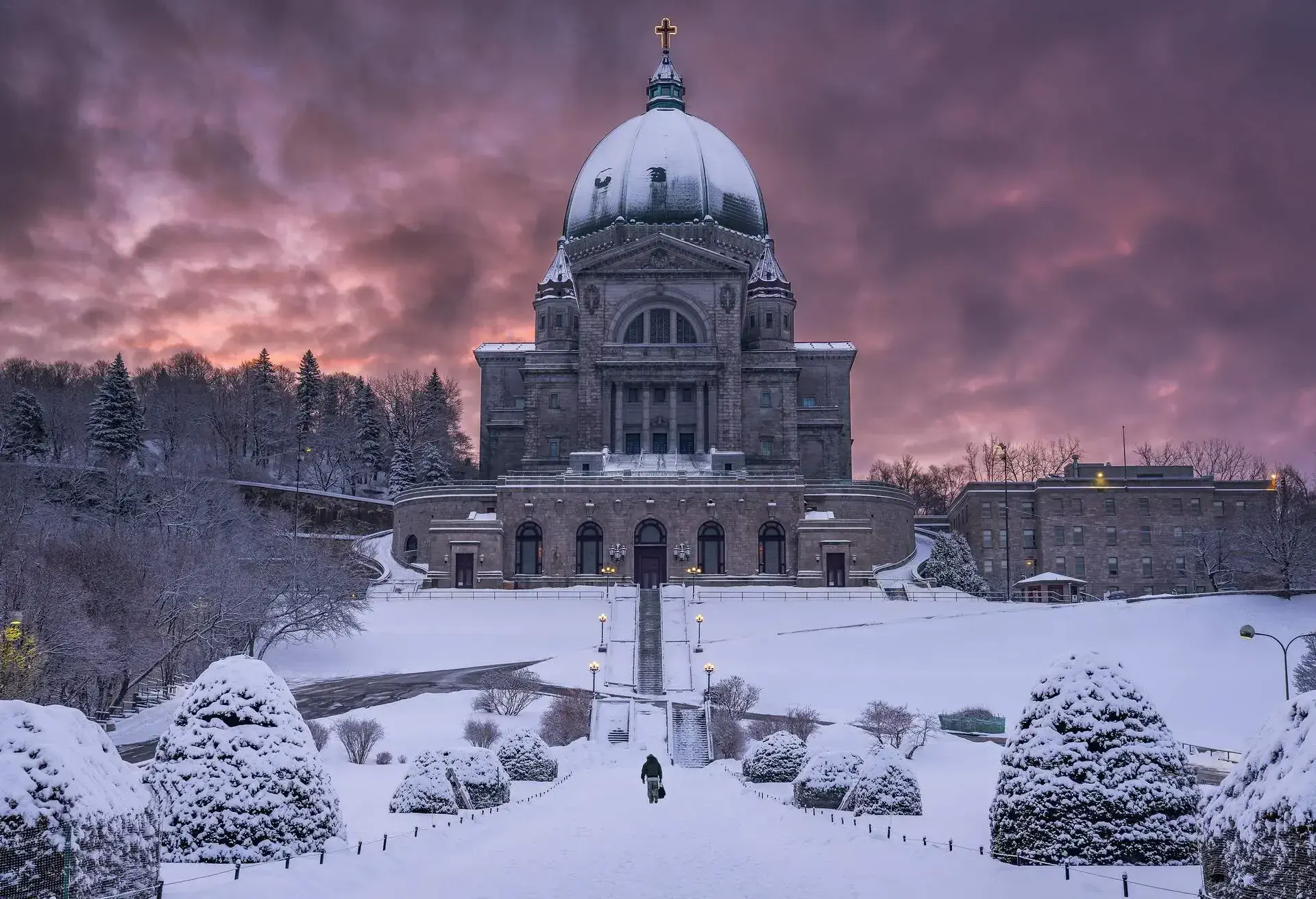 Saint Joseph's Oratory of Mount Royal is a Roman Catholic minor basilica and national shrine on Mount Royal's Westmount Summit in Montreal, Quebec.