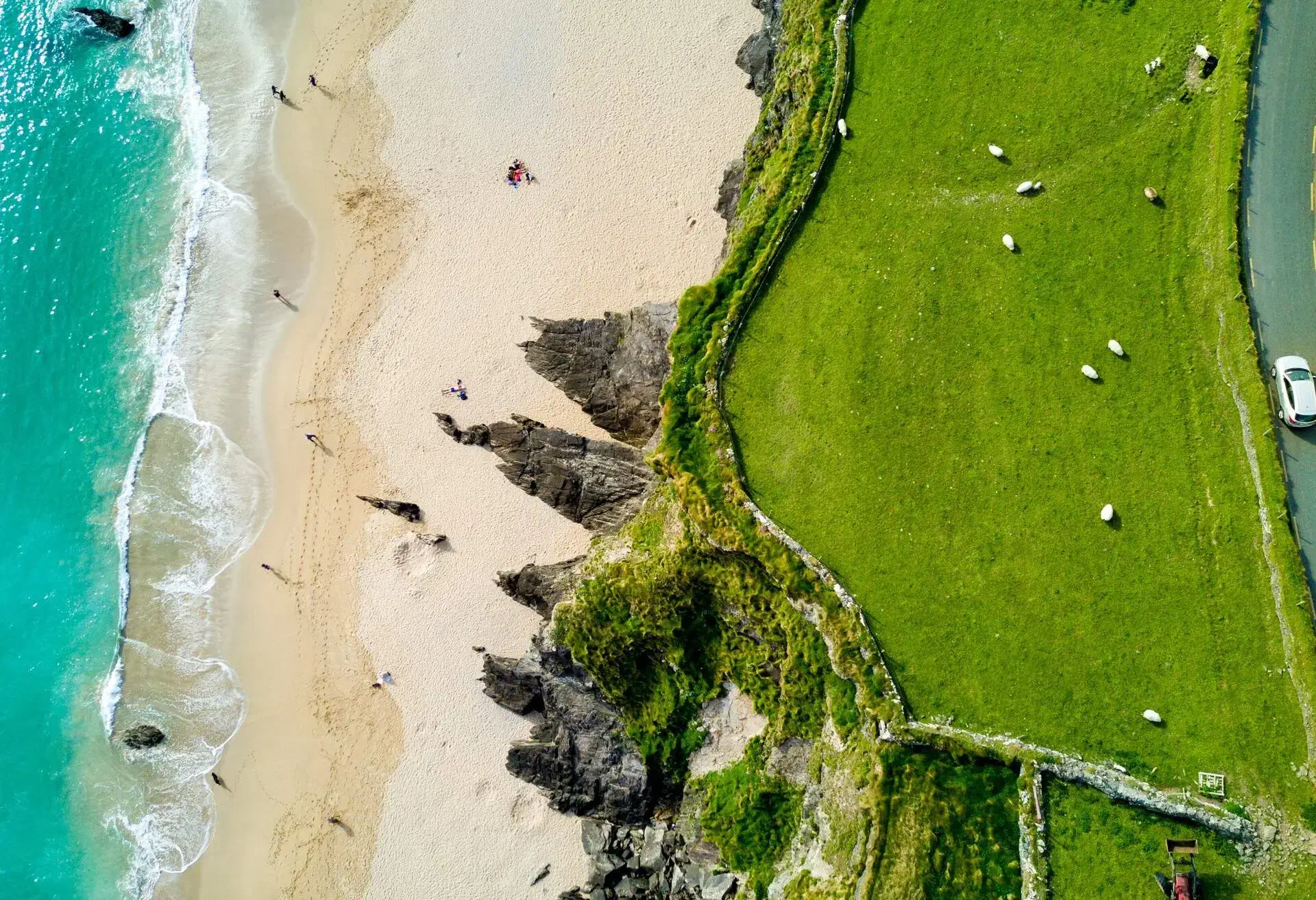 Aerial view of the coast in Dingle, Ireland