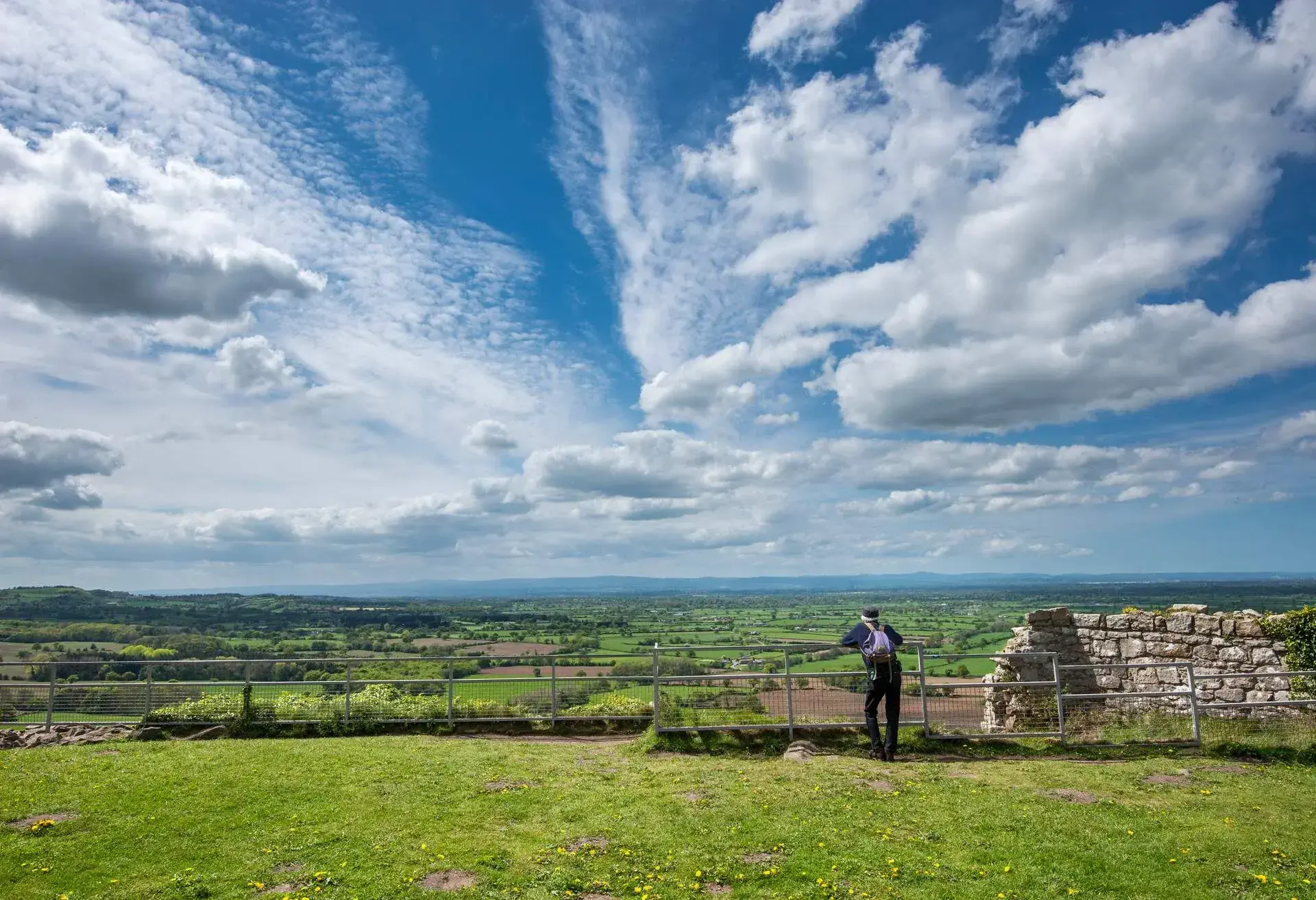 Beautiful view on the landscape and the green fields