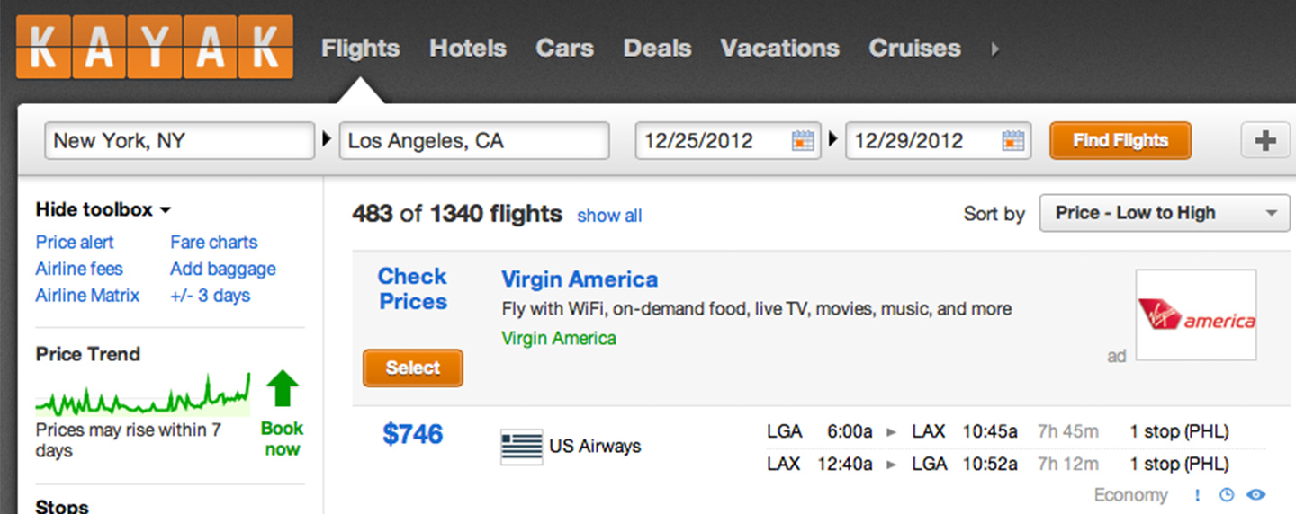 Flight Tickets Fare Charts