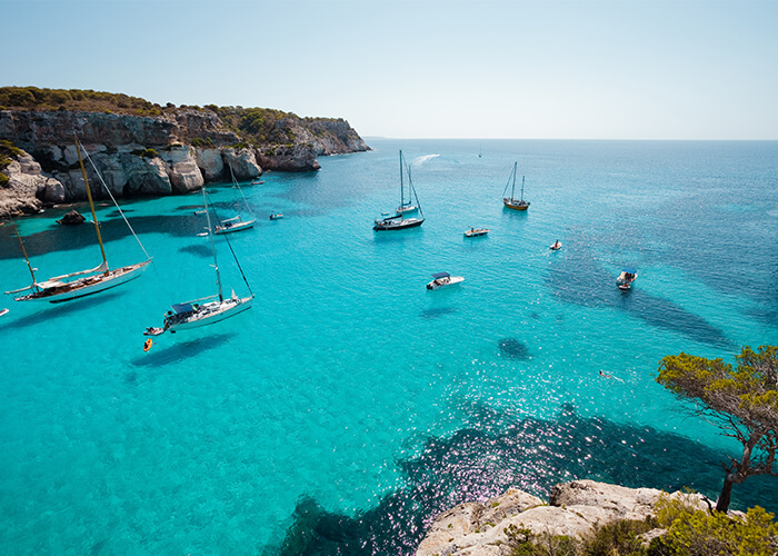 S.Gruene/Shutterstock.com | Balearic Islands: Sailboats at anchor