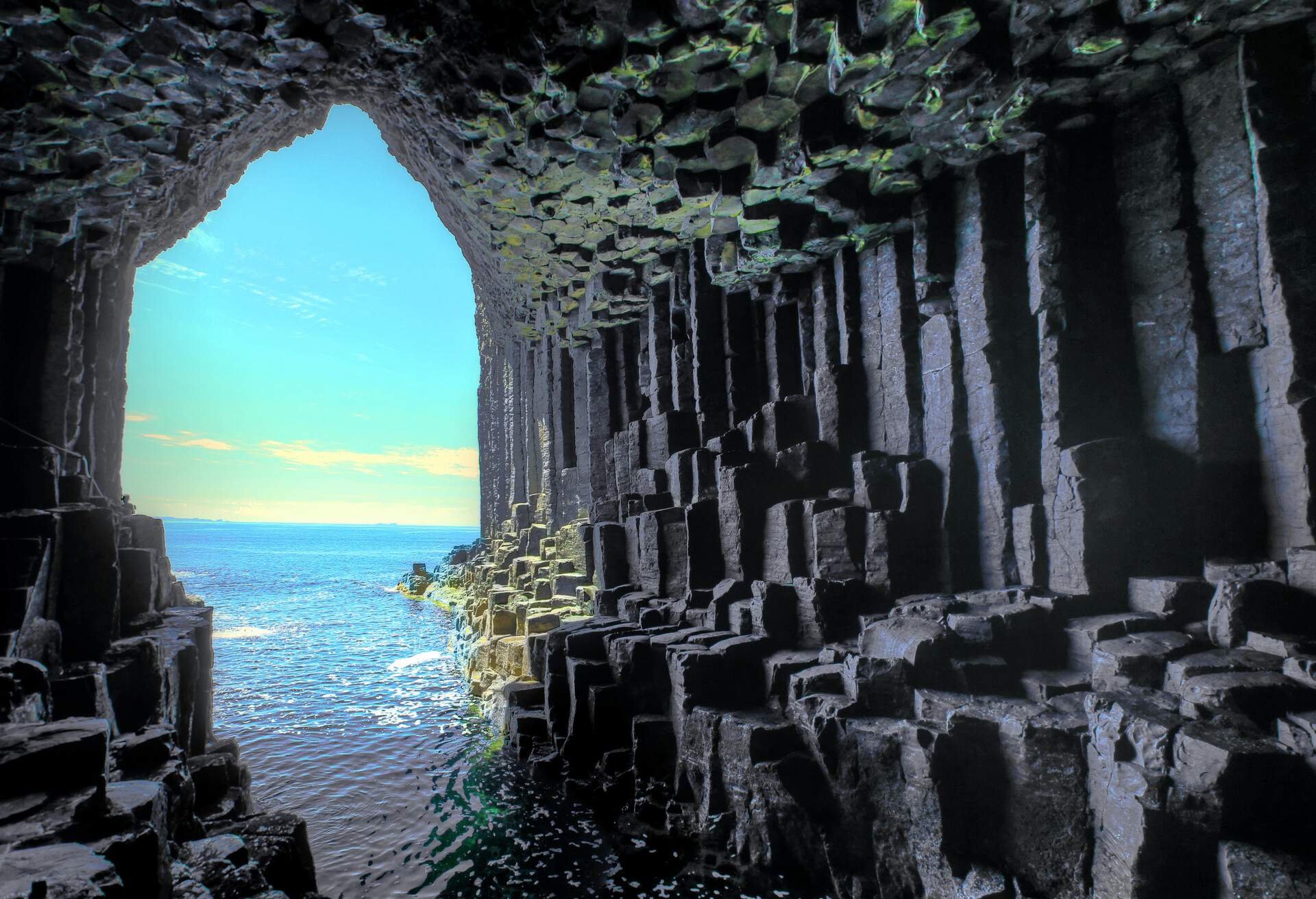 Scotland's famous basalt formations and cave