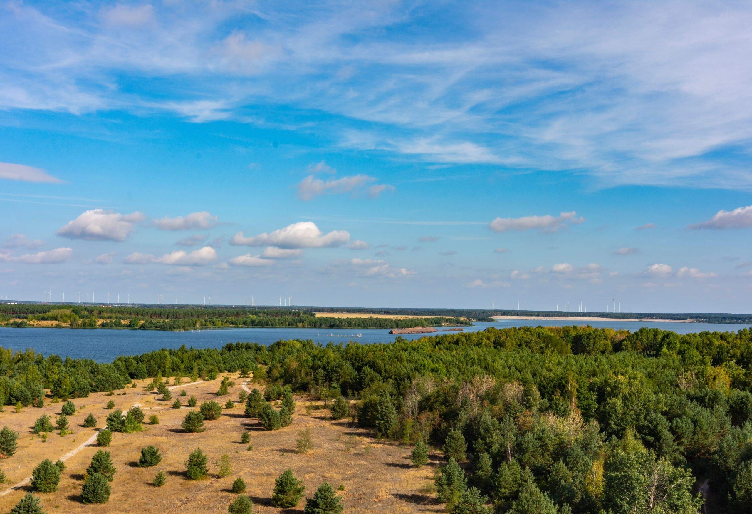 The Lusatian Lake District is an artificial lake area of the former lignite mining area of Lusatia that connects several lakes through canals. The so-called 