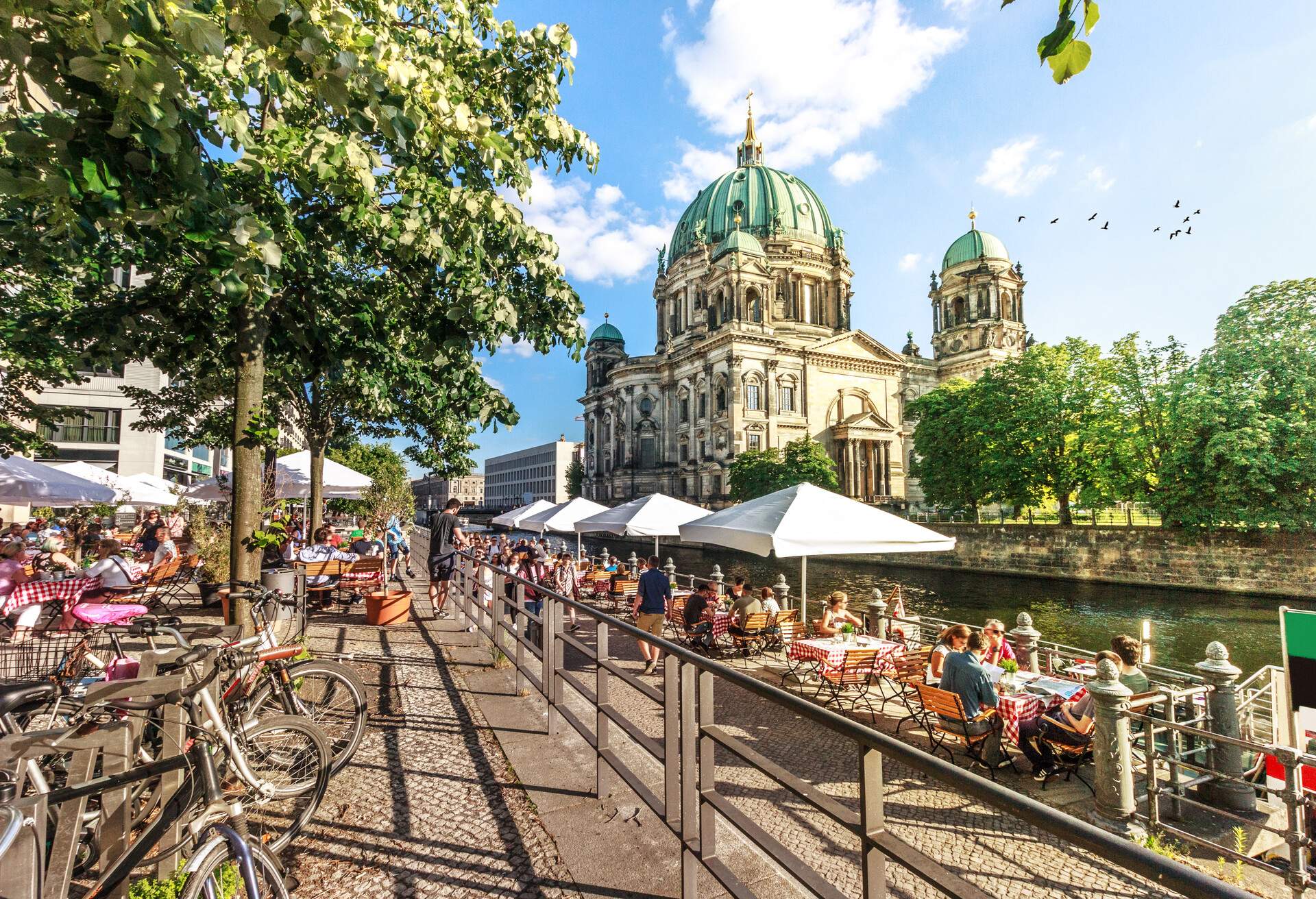 View of Spree River and Berliner Dom, Berlin, Germany
