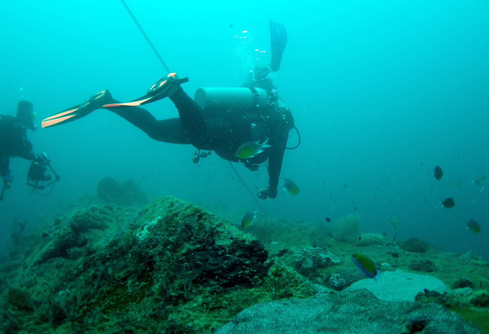 World war II shipwreck diving in Coron , Palawan, Philippines.; Shutterstock ID 250120456