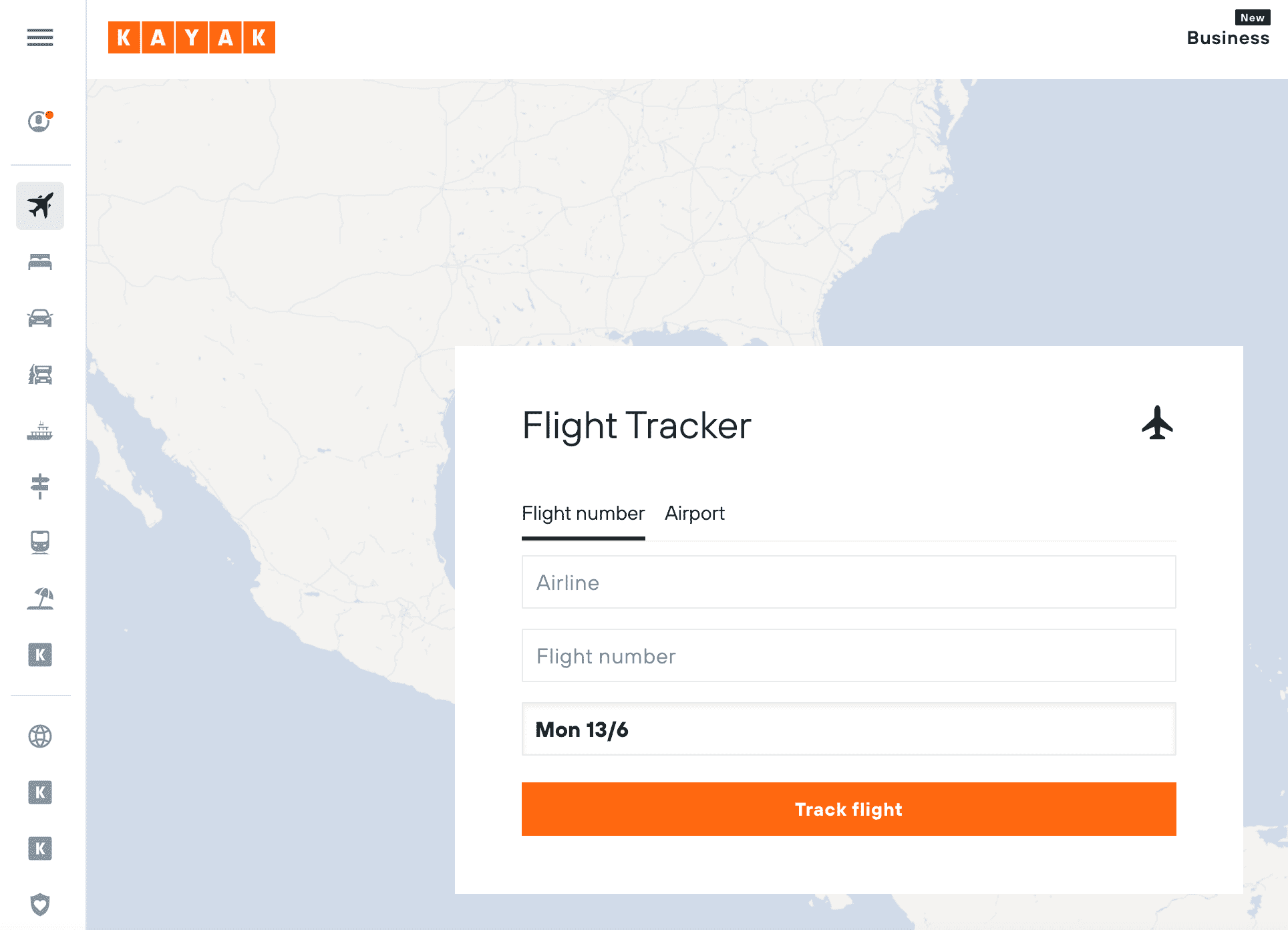 kayak.co.uk flight tracker tool