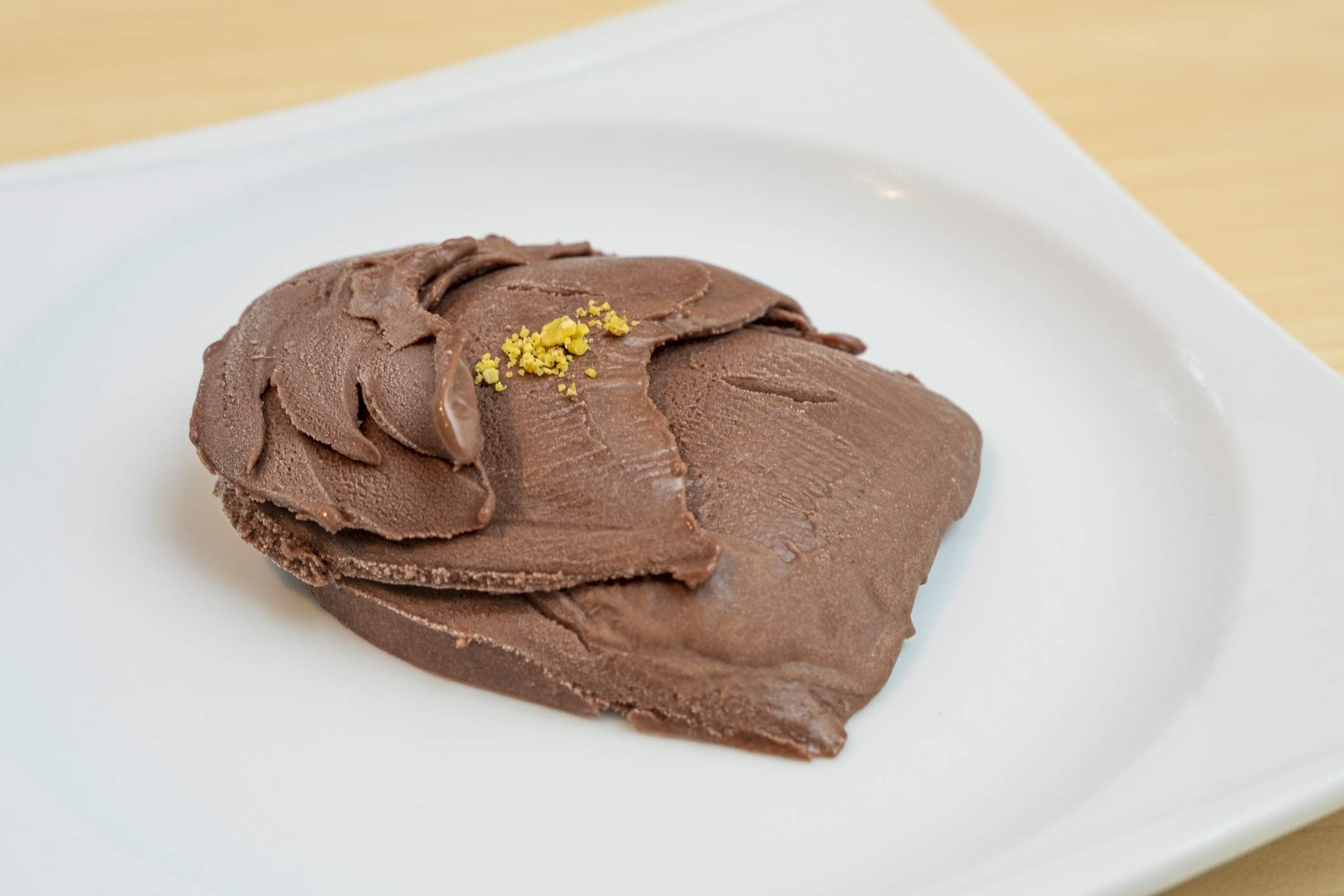 A bowl with brown Dondurma ice cream