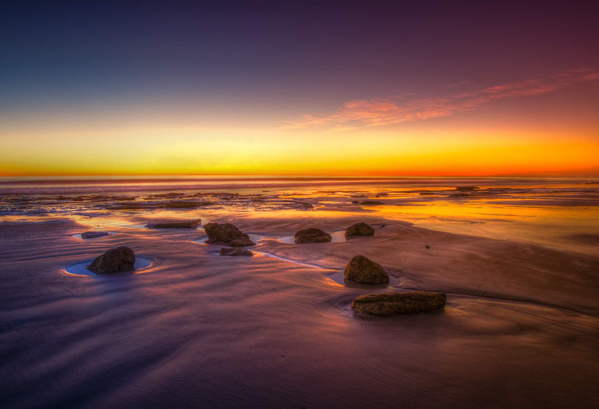 Western Australia's famous Cable Beach, low tide sunset.