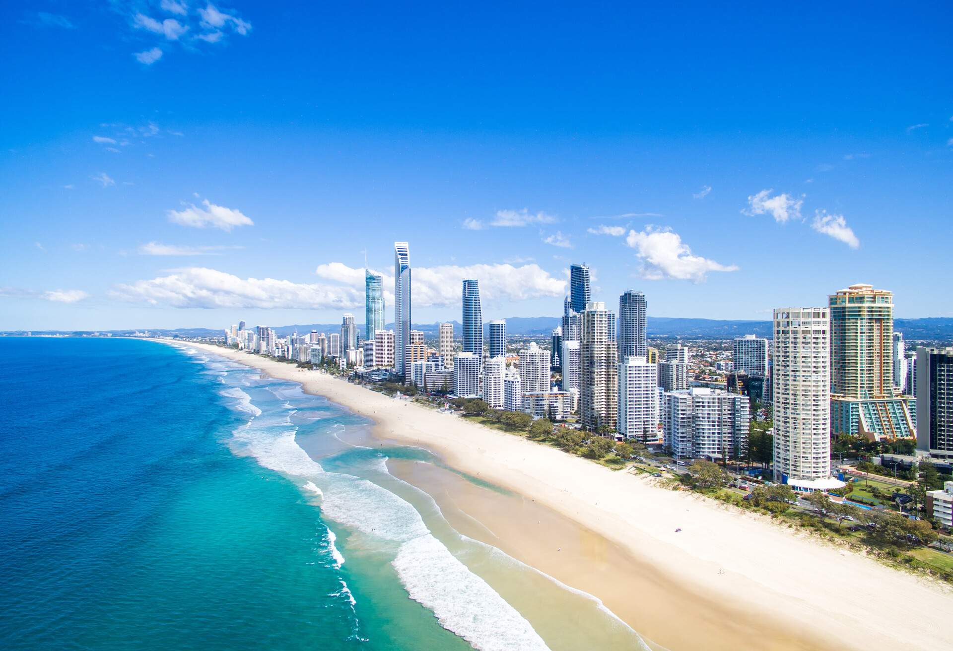 An aerial view of Surfers Paradise on the Gold Coast, Australia; Shutterstock ID 550879138