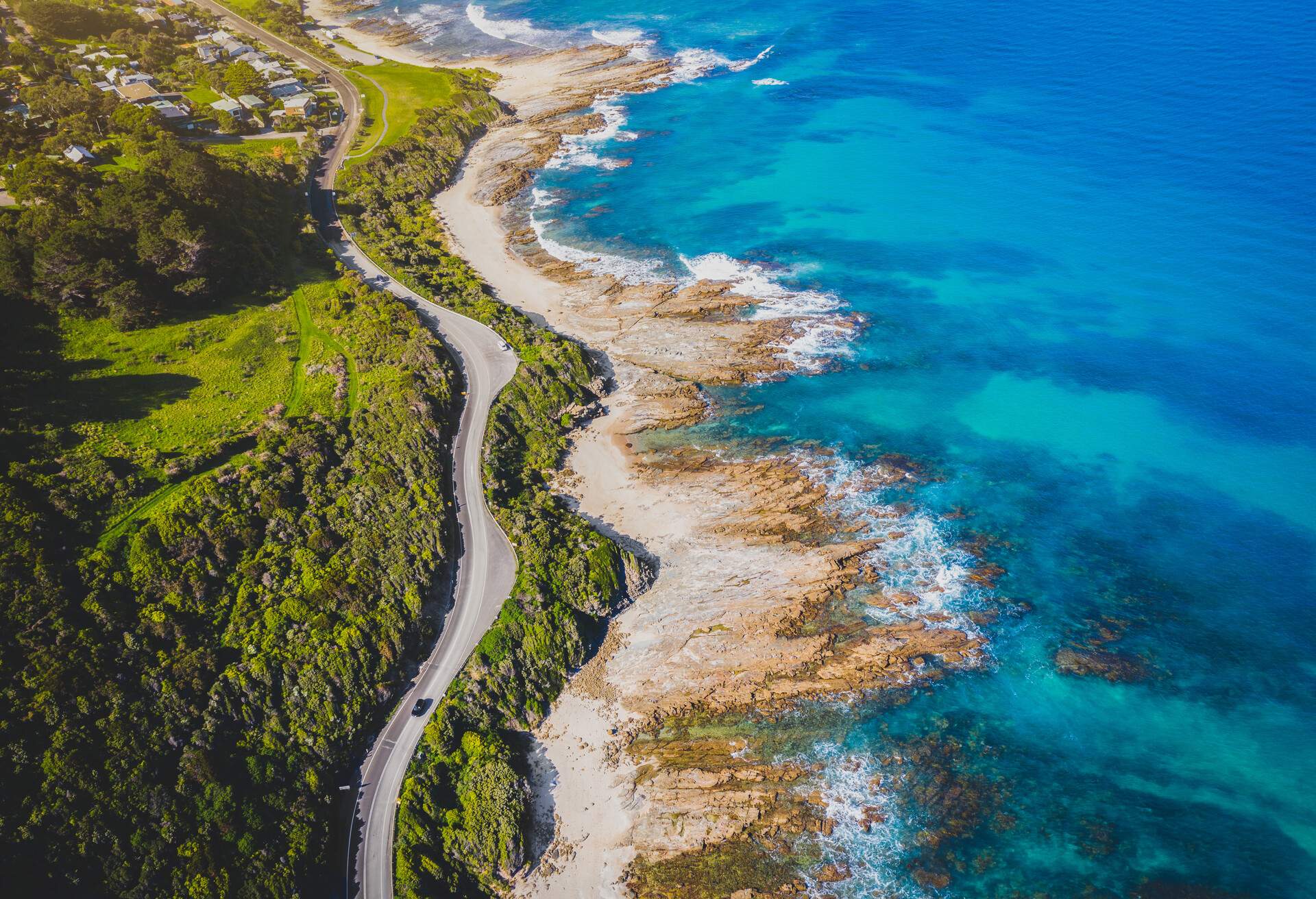 Aerial photography at Great Ocean Road Australia, one of the the World's Most Beautiful Coastal Road.