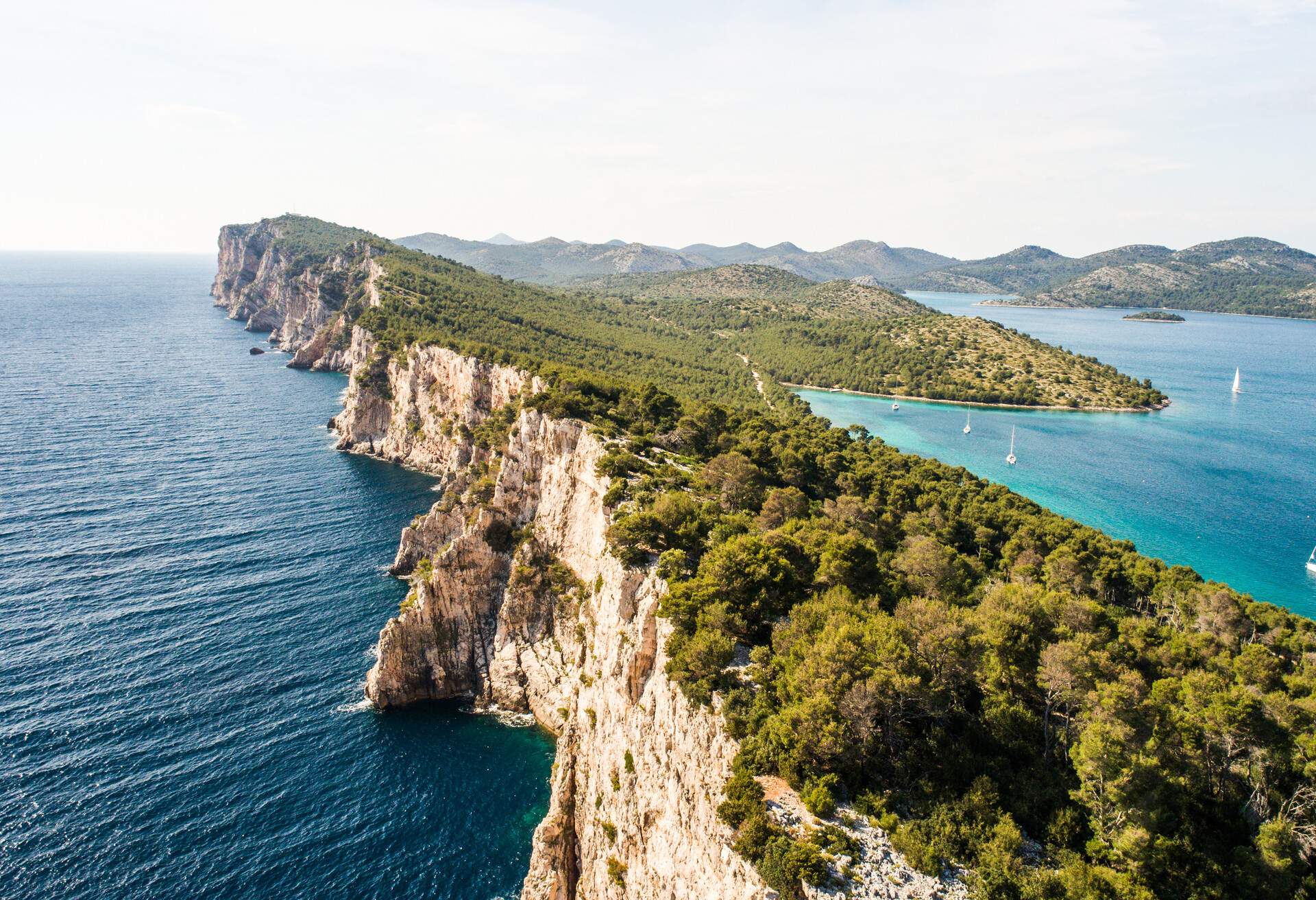 Seascape with picturesque islands and cliffs, Croatia
