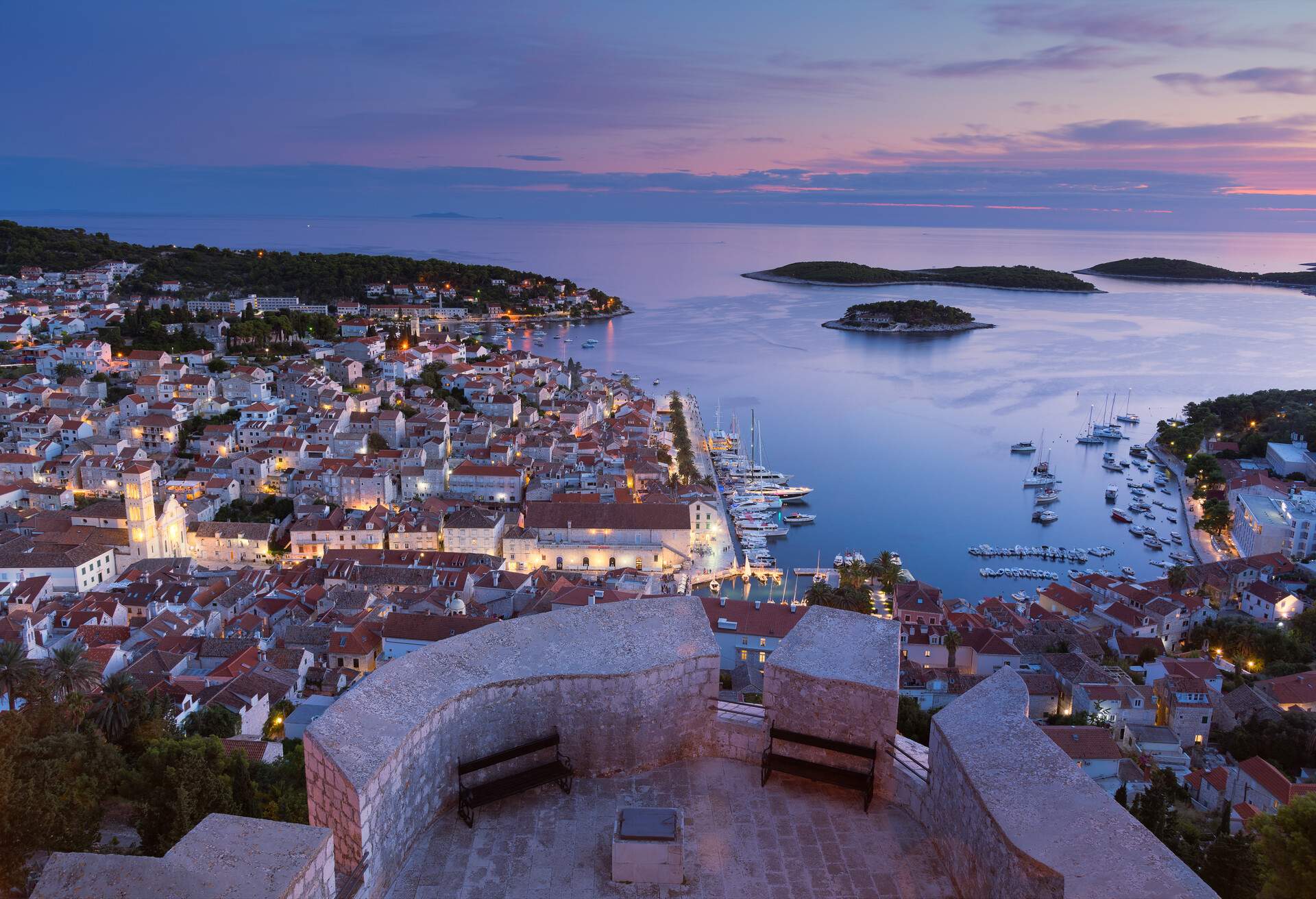 the 16th-century Hvar Spanish Fortress(Tvrdava Fortica) rises above its namesake seaside village. Not long after the castle’s 16th-century completion, it dutifully protected Hvar citizens from attacks by the Turks, and then shortly thereafter was all but destroyed due to fires from a lightening storm. But the fortress was rebuilt, and its Middle Aged walls survived — and all of it stands tall today as arguably Hvar’s most prized sight.