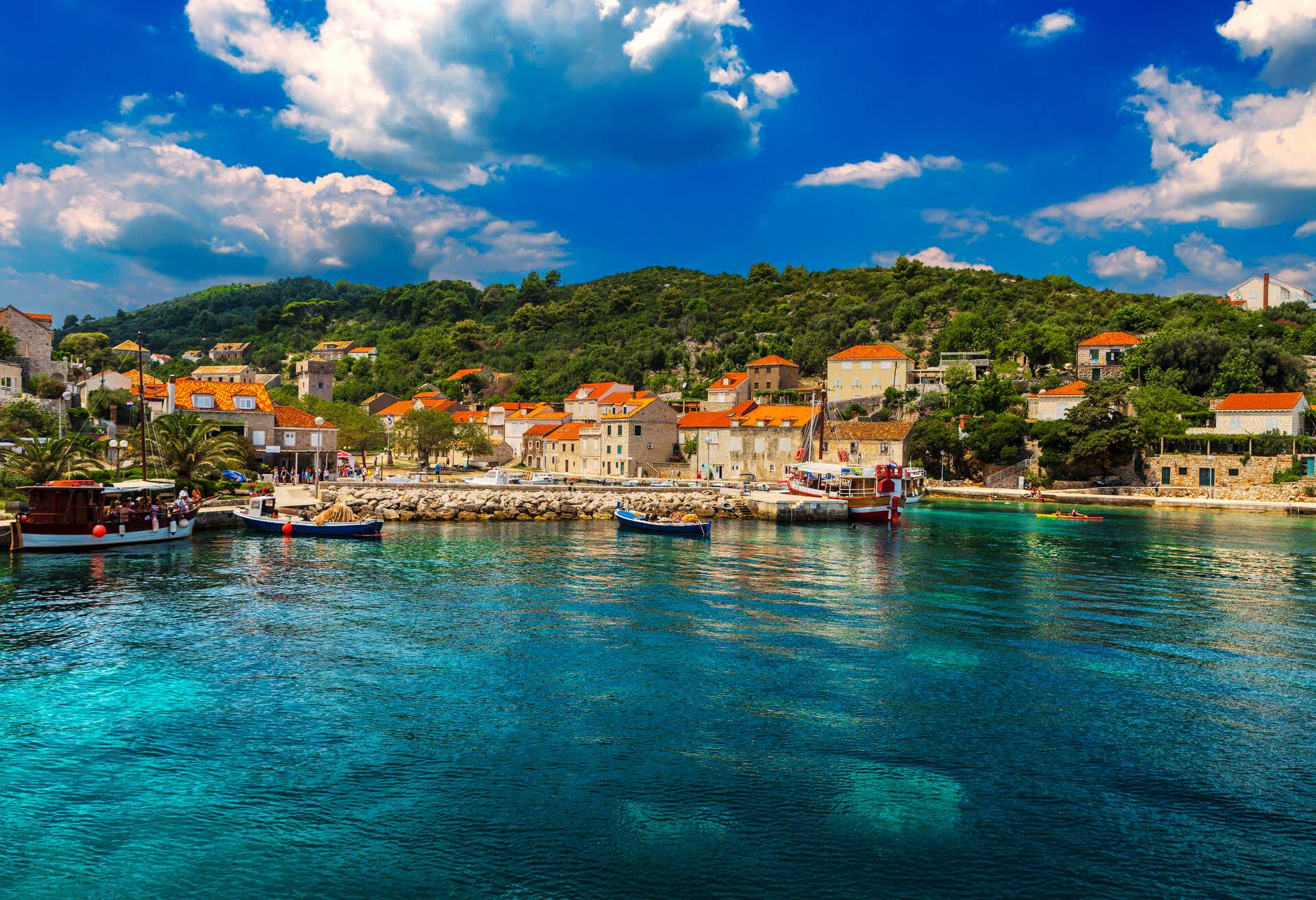 Croatia. South Dalmatia - Elaphiti Island. The island of Sipan (also Sipano, Giuppana) situated near Dubrovnik city. Sudurad (San Giorgio) settlement