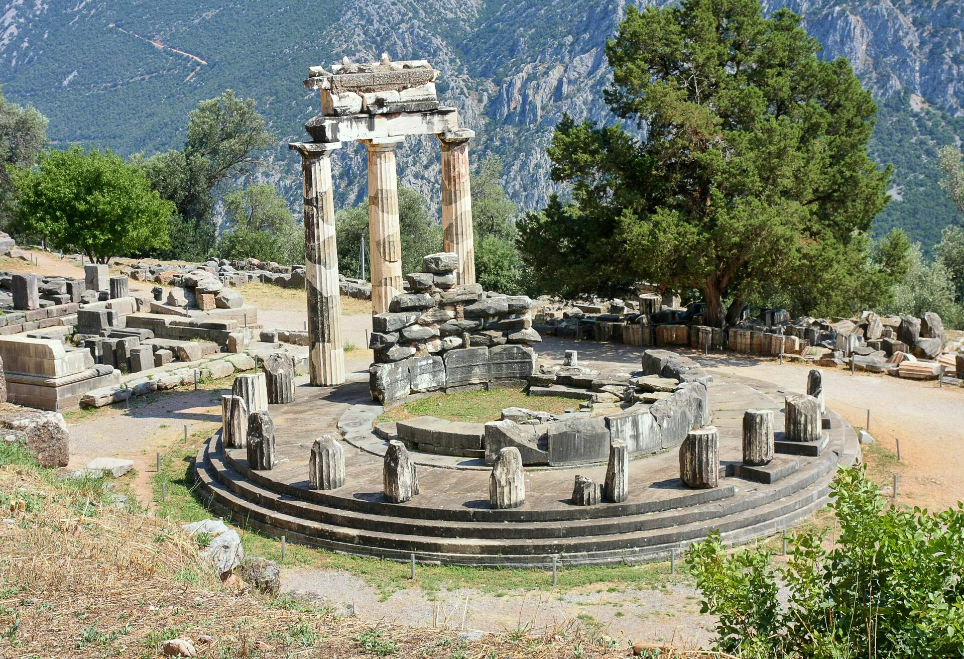 Ruins in Delphi in Greece