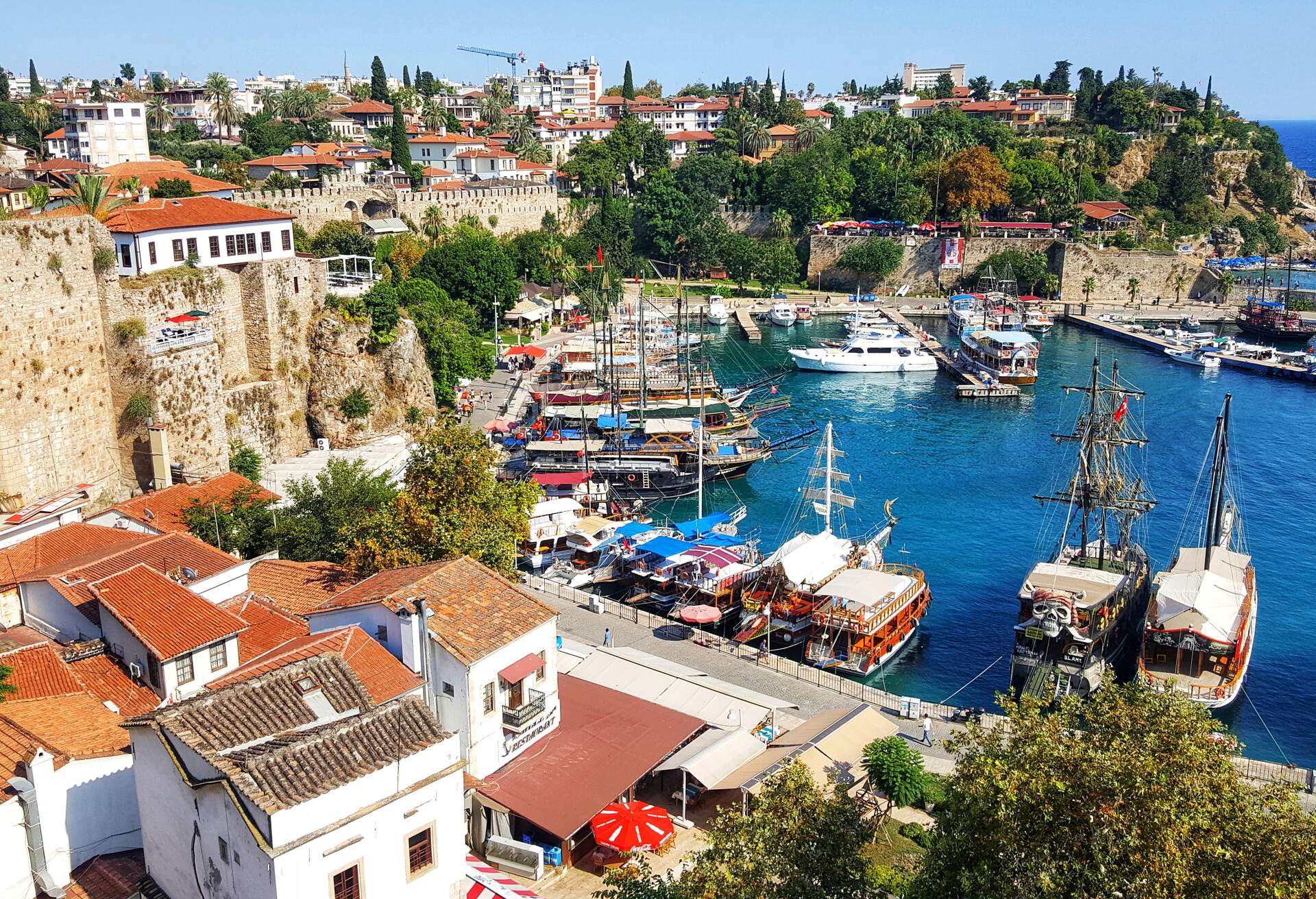 Harbor in the old town Kaleici of Antalya, Turkey