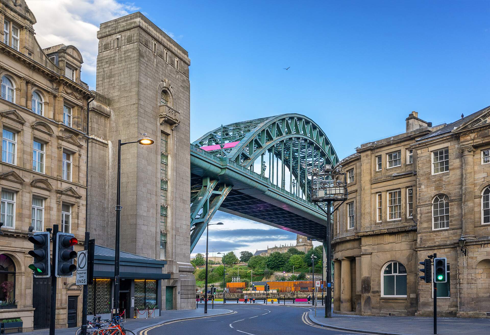 The Tyne Bridge across the Tyne River between Newcastle and Gateshead Quayside's in the north east of England