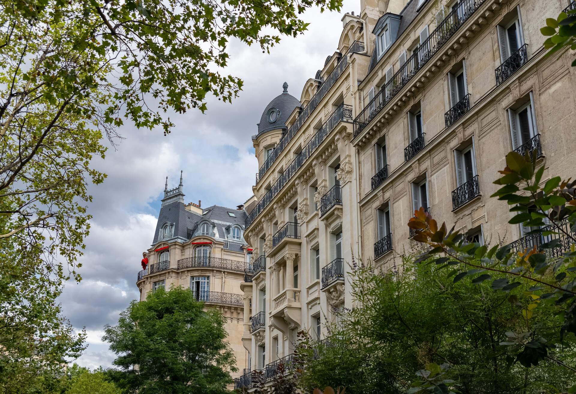 Paris, beautiful buildings in the 16th arrondissement, avenue du President-Wilson, an upscale neighborhood