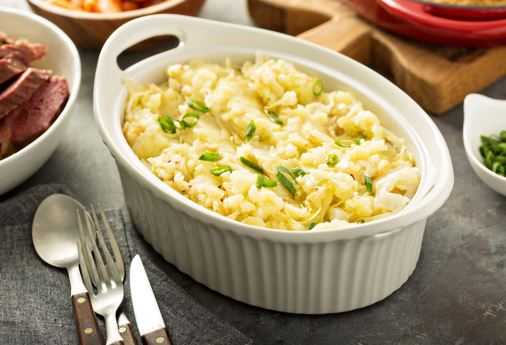 Colcannon, traditional Irish potatoes and cabbage dish