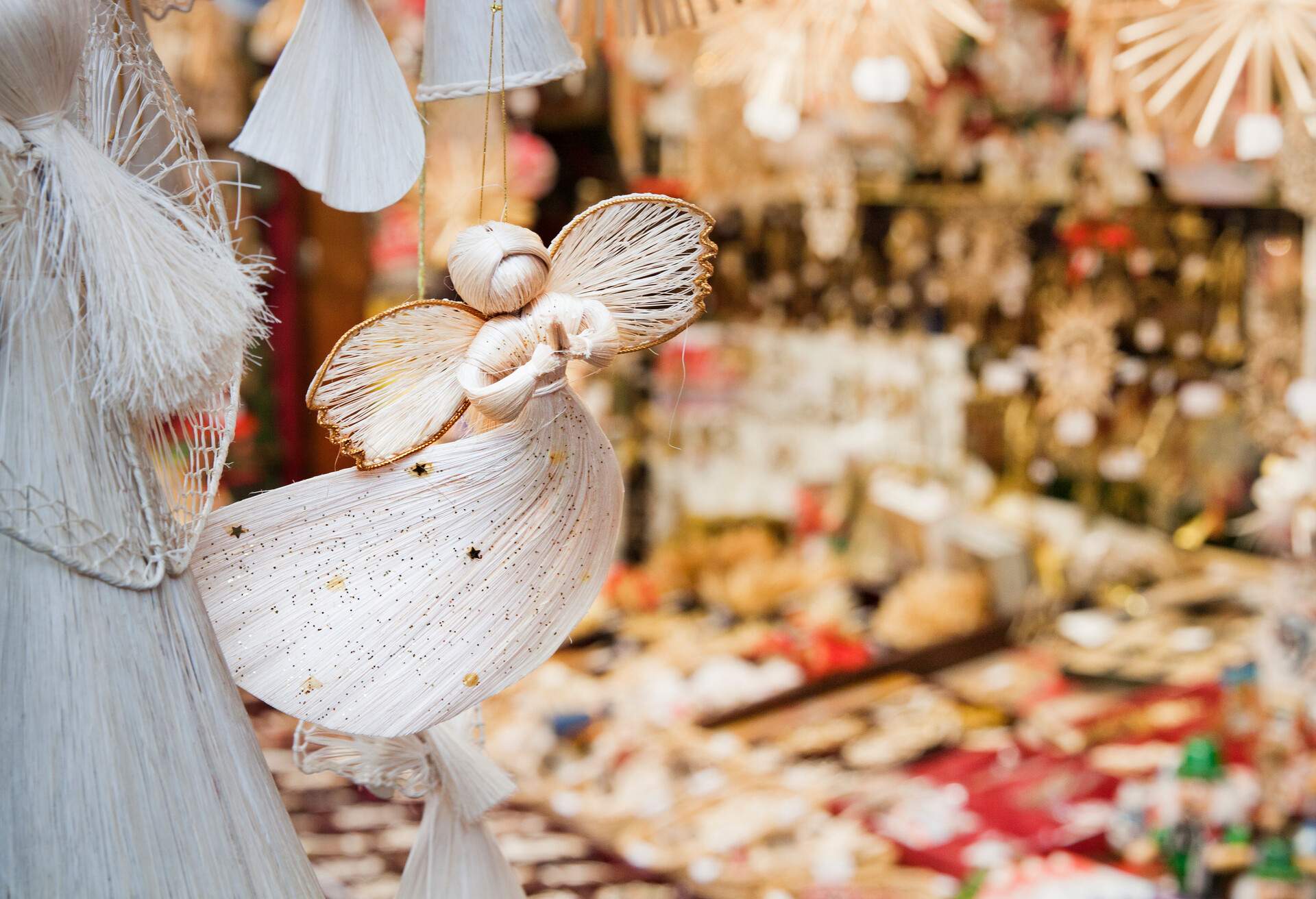 Detail of one of the stalls of Munich Christmas Market in december 2018.