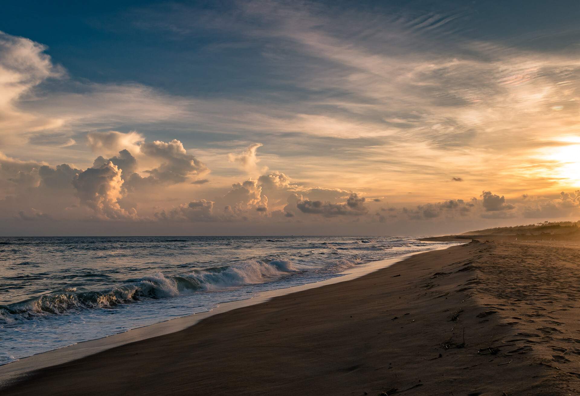 Puri beach at the time of Sunset.