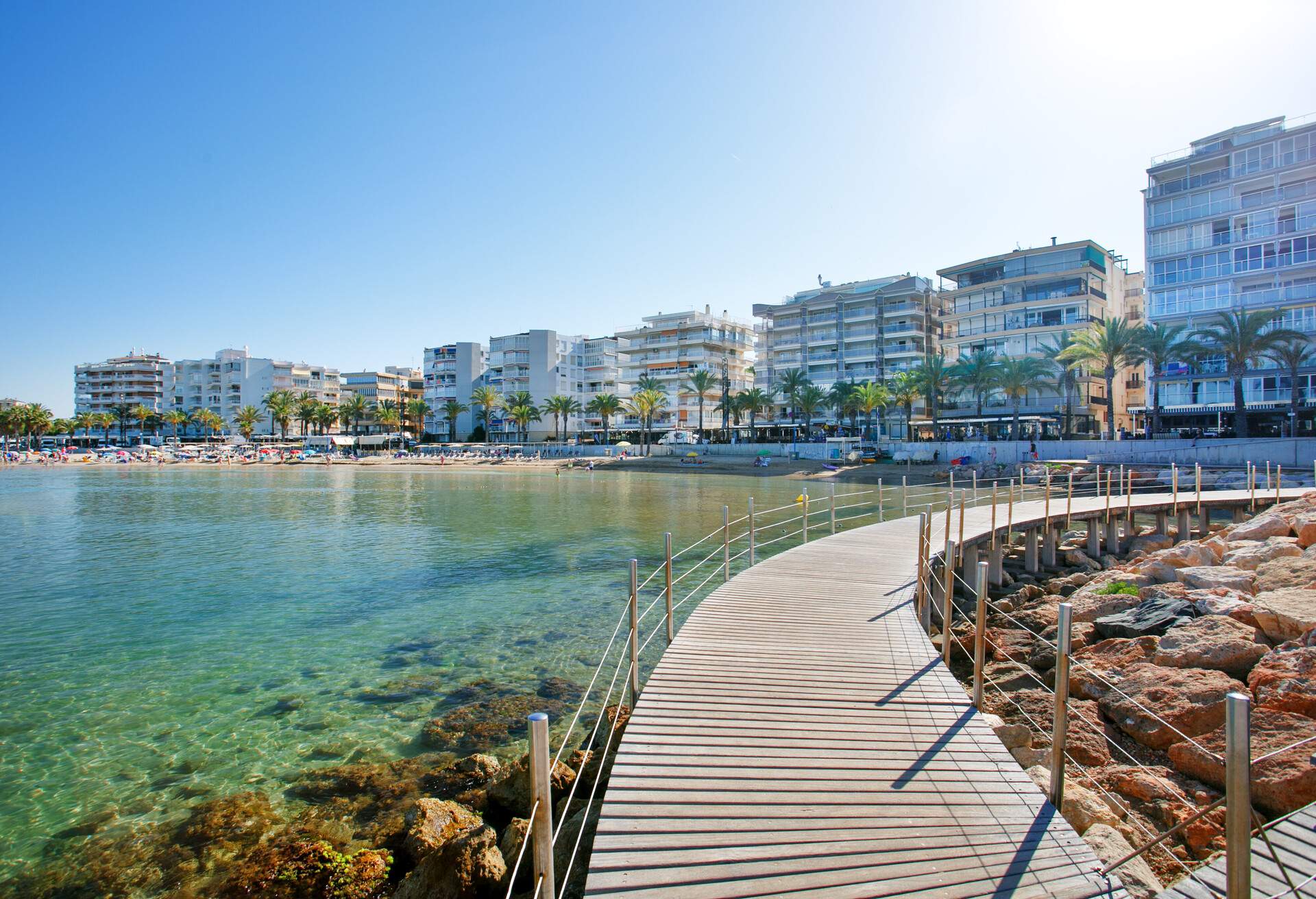 Llevant Beach, Spain. Salou is a major destination for sun and beach for European tourism. Salou, Costa Daurada.
