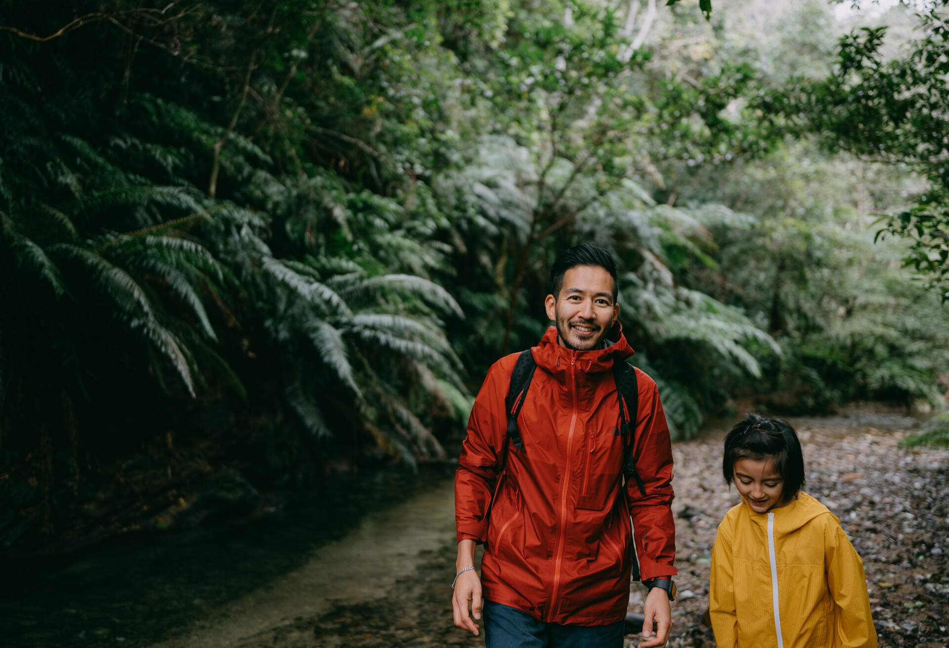 PEOPLE_MAN_KID_GIRL_HIKING_FOREST