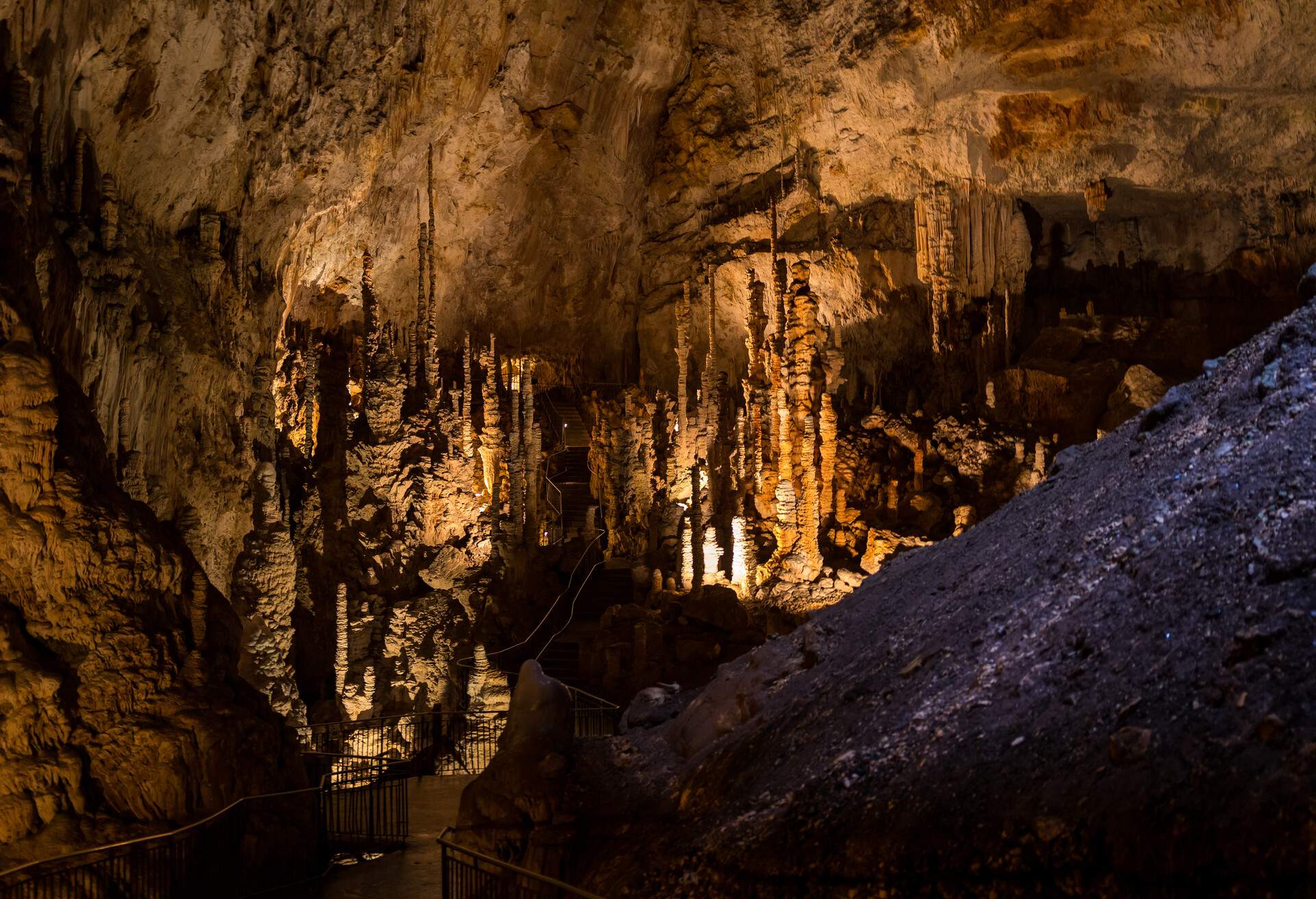 Geological formations of the De Joly Room of the Aven d'Orgnac cave