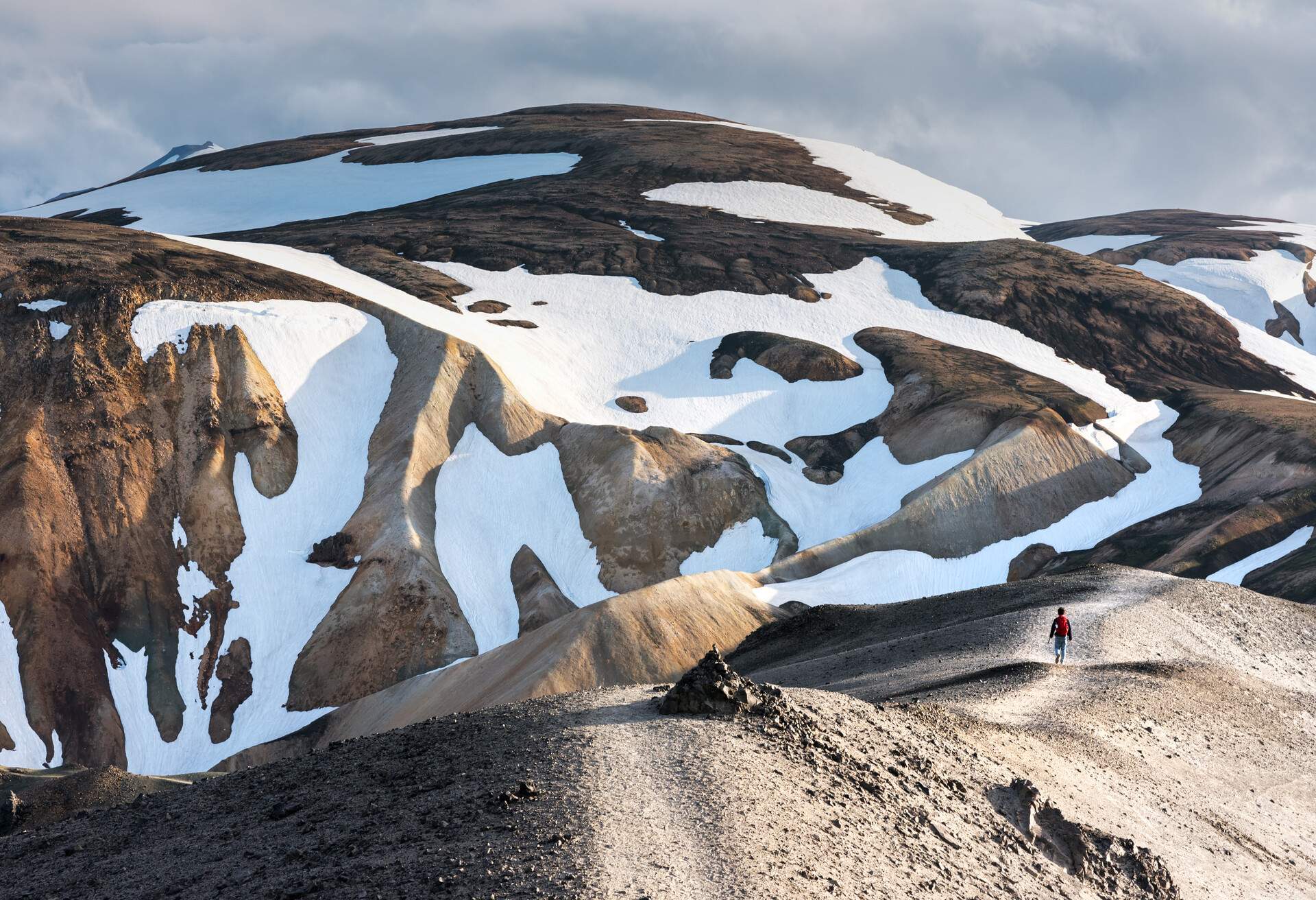 Mountains and snow in Landmannalaugar, Central Highlands, Iceland
