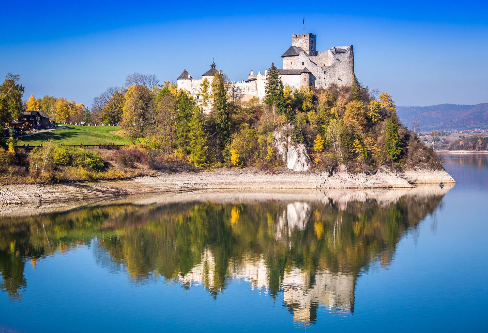 Castle on the lake in Niedzica, Poland; Shutterstock ID 598294667