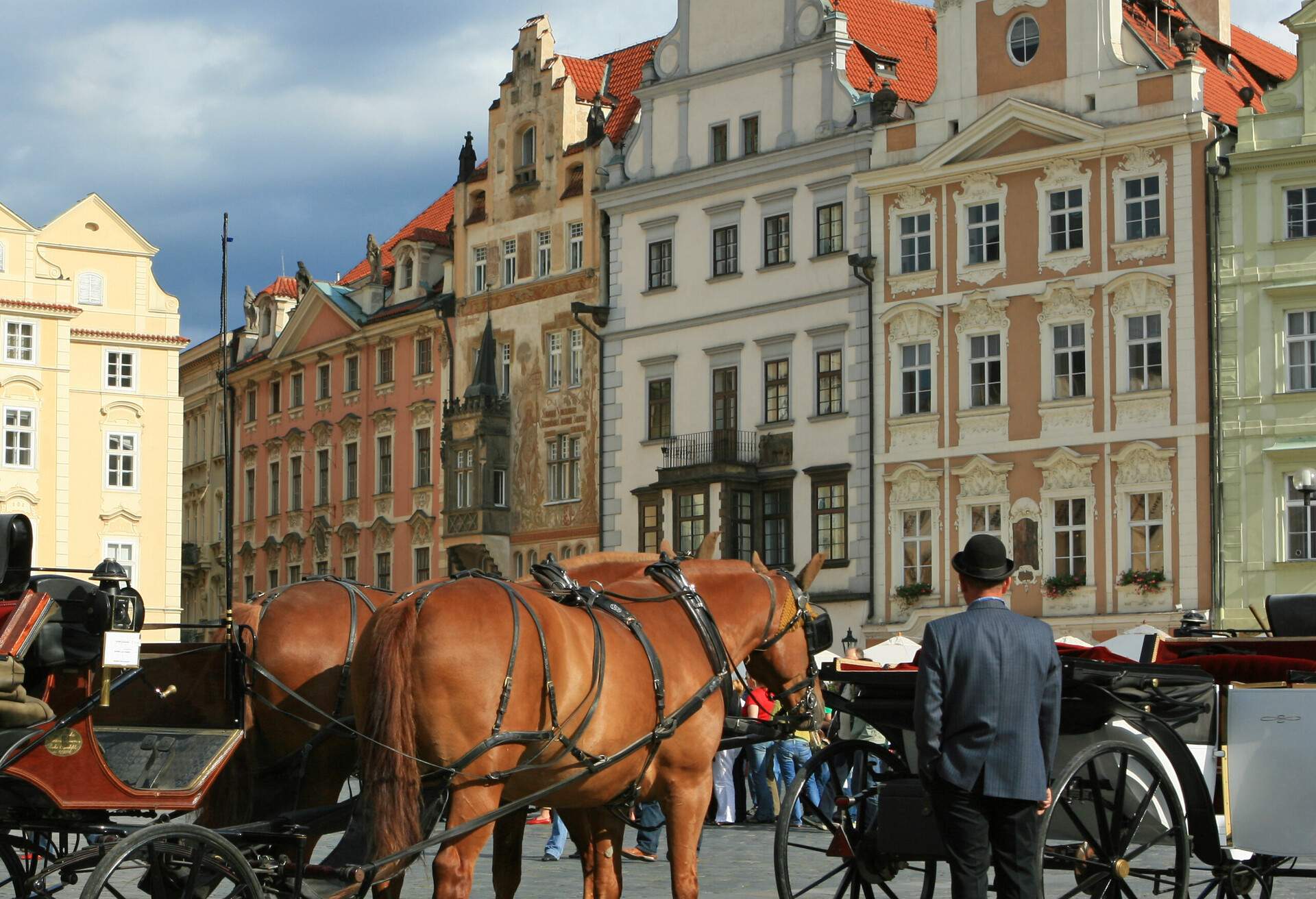Colorful Old Town Square of Prague.