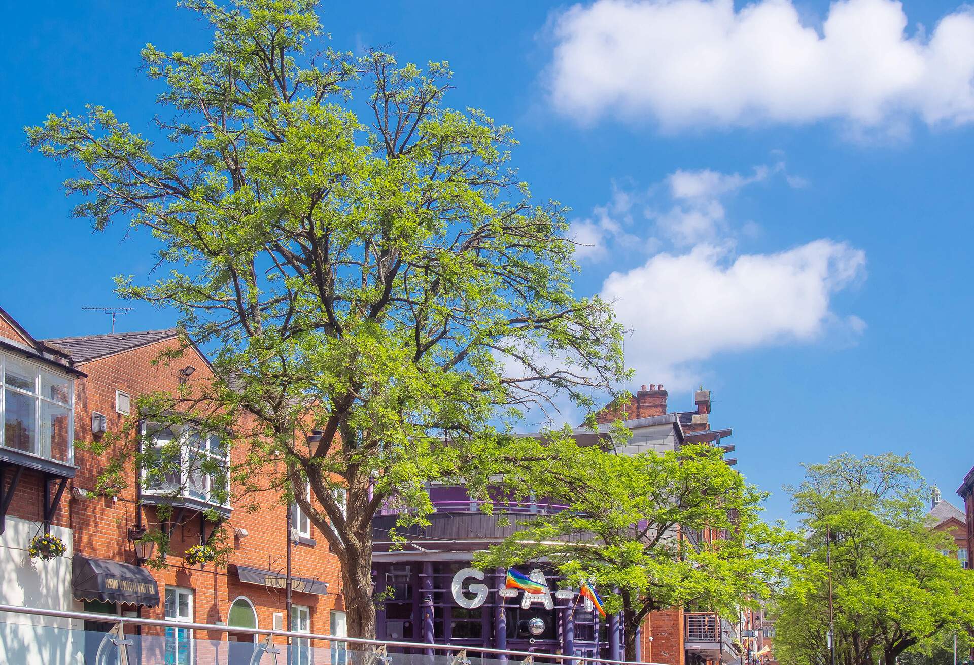 Manchester, England...View of Canal st. in the Manchester Gay Village.This area is famous for the amount of bars, pubs and discos located there.