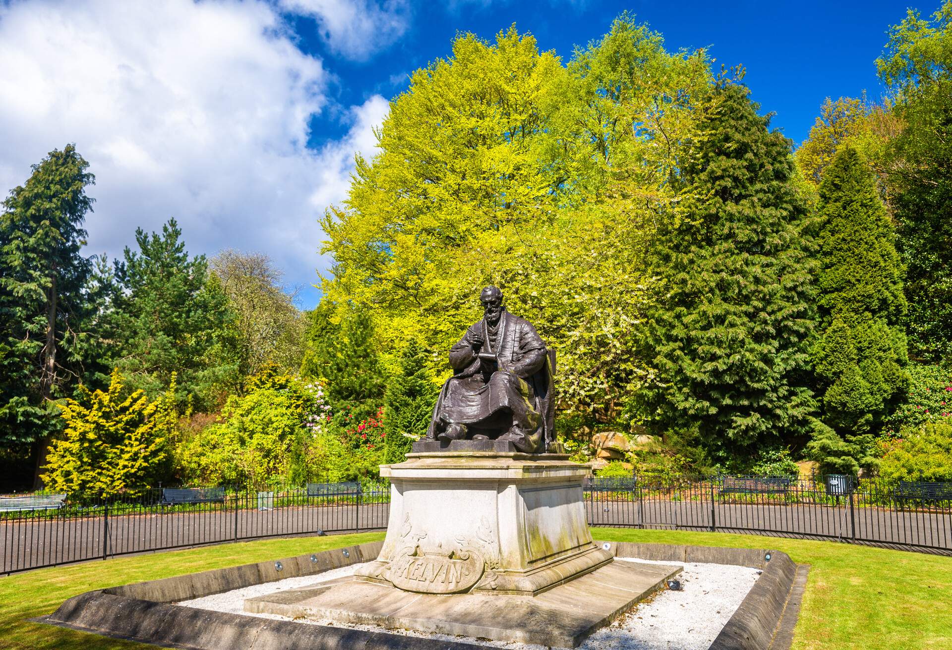 Statue of Lord Kelvin in Kelvingrove Park - Glasgow, Scotland