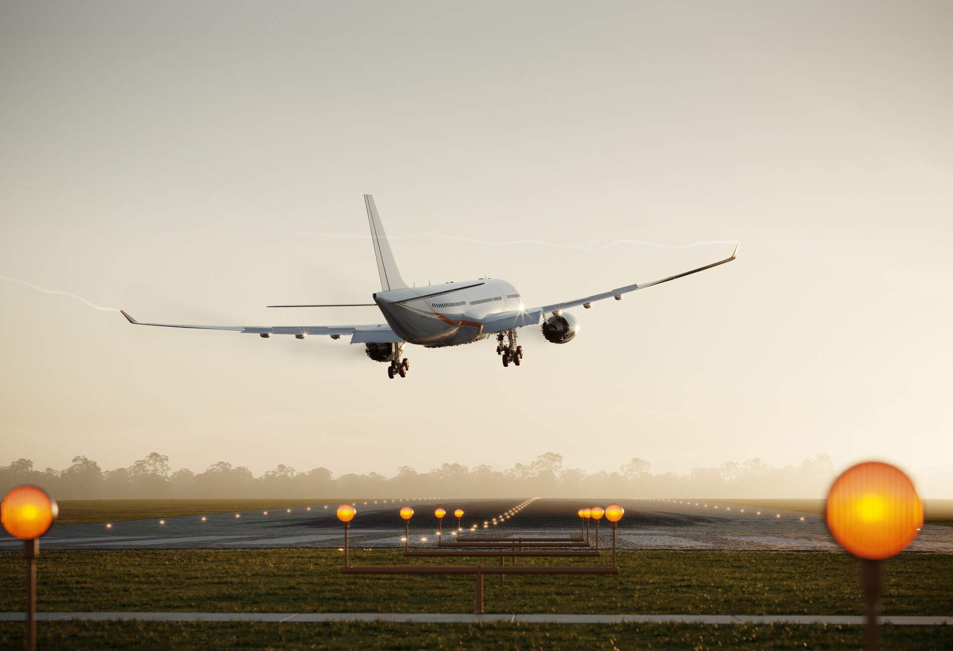 A plane preparing for the take-off.