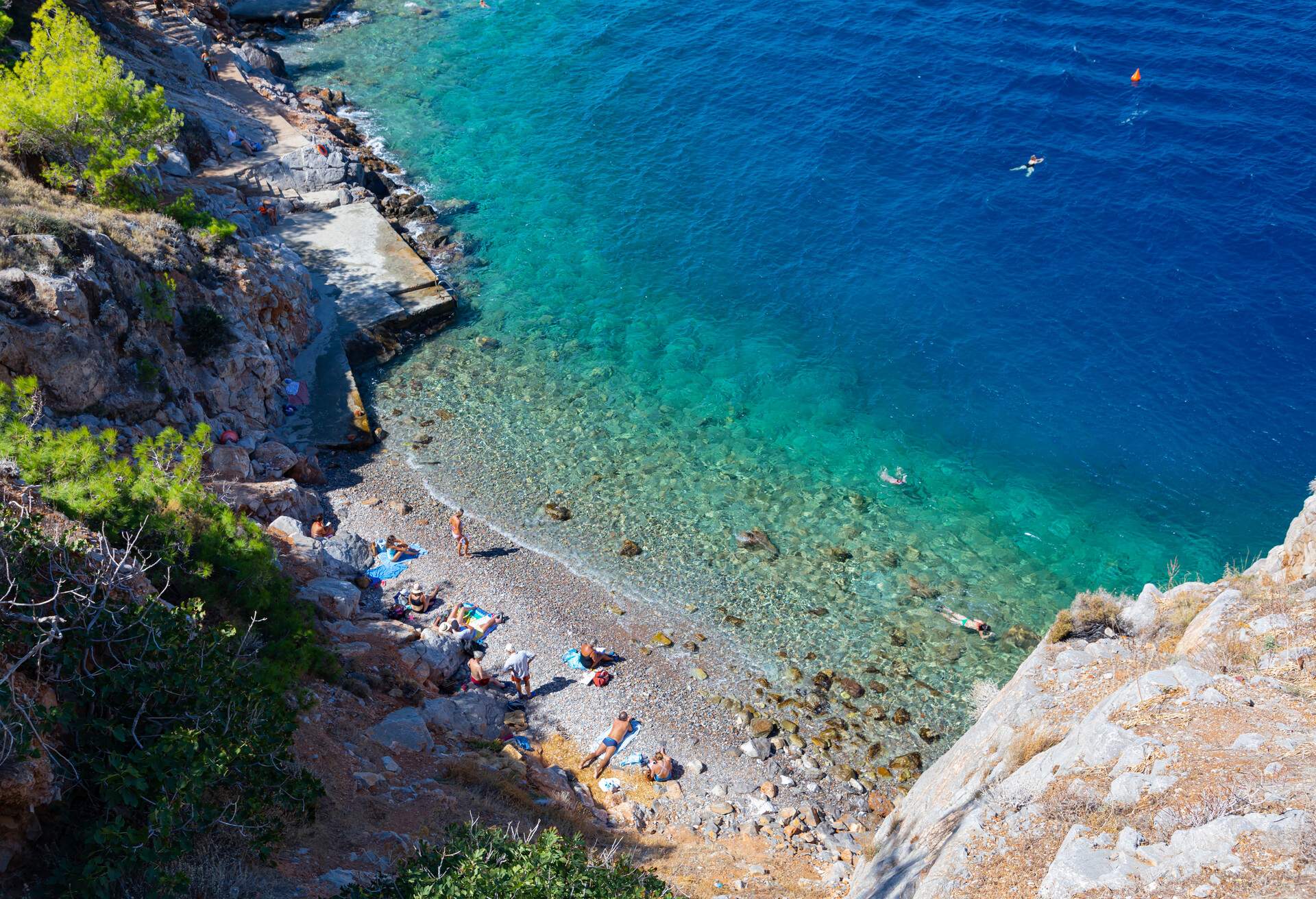 Beach in Hydra, Greece.