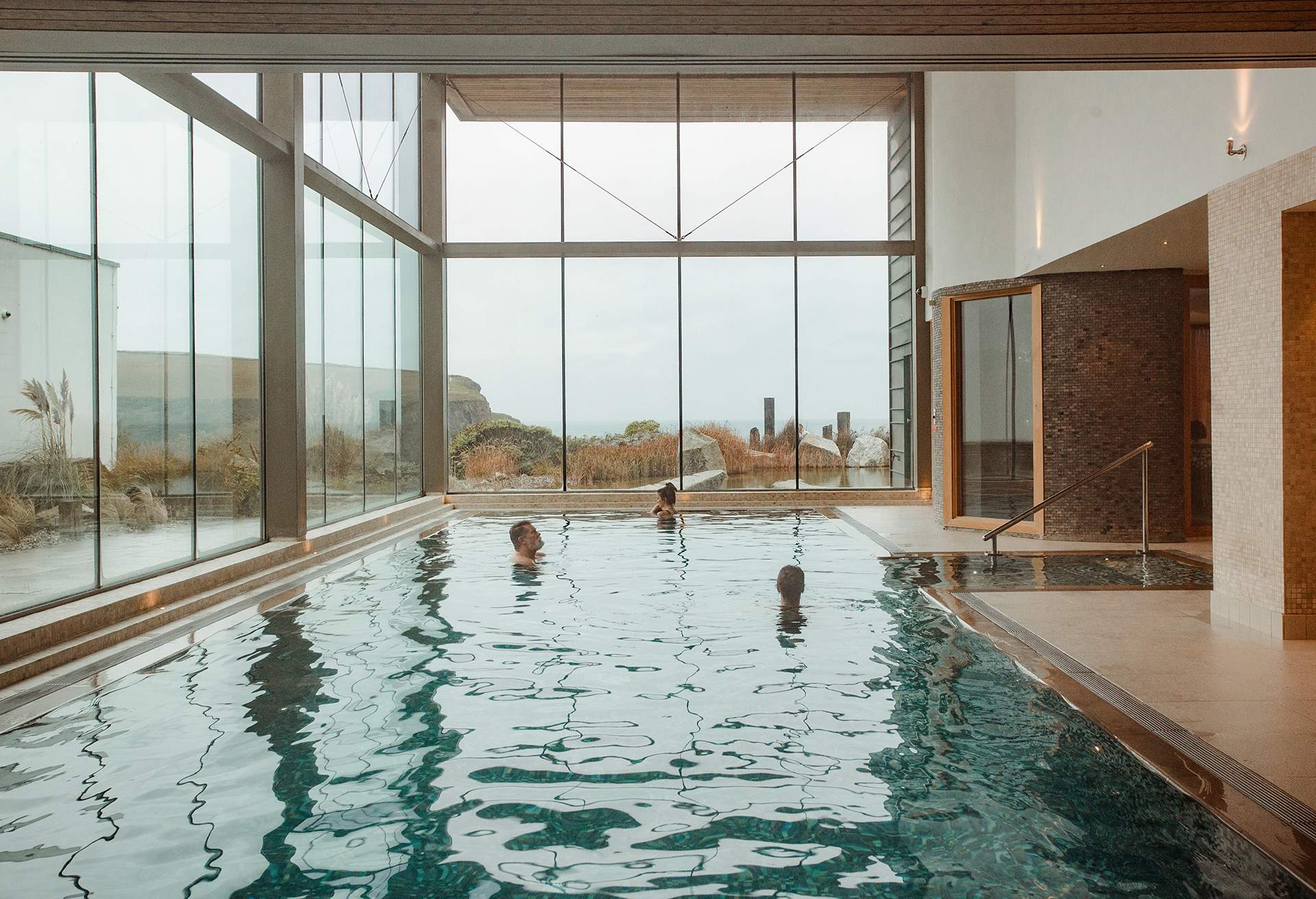 Indoor spa at Scarlet Hotel Bedruthan, Cornwall, UK