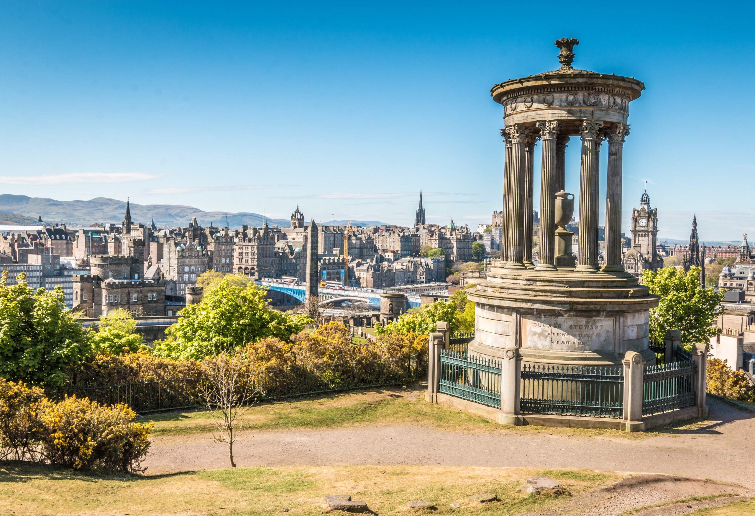 The Dugald Stewart Monument with panoramic views of the city below.