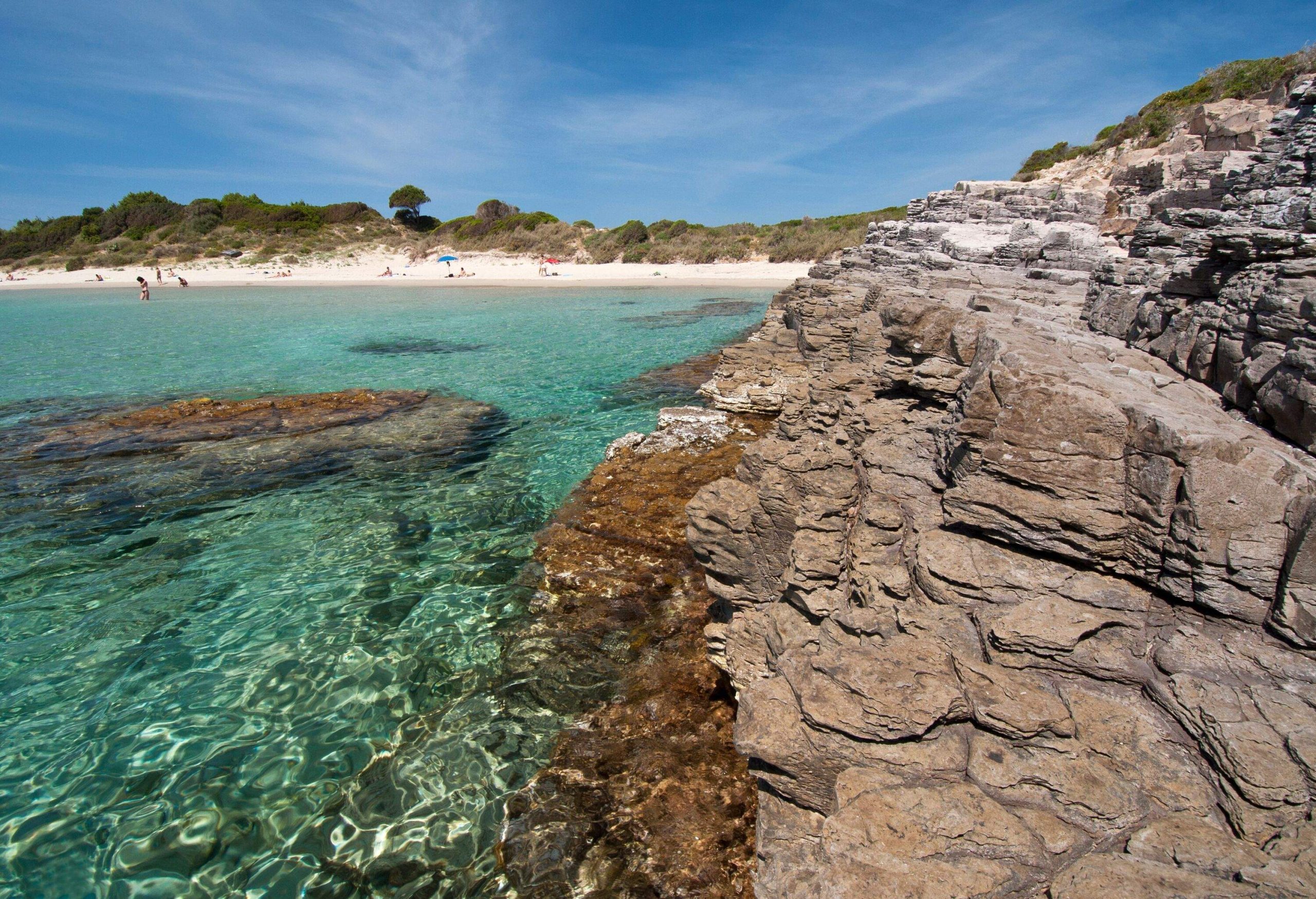 La Bobba beach, Carloforte, St Pietro Island, Sulcis Iglesiente, Carbonia Iglesias, Sardinia, Italy, Europe