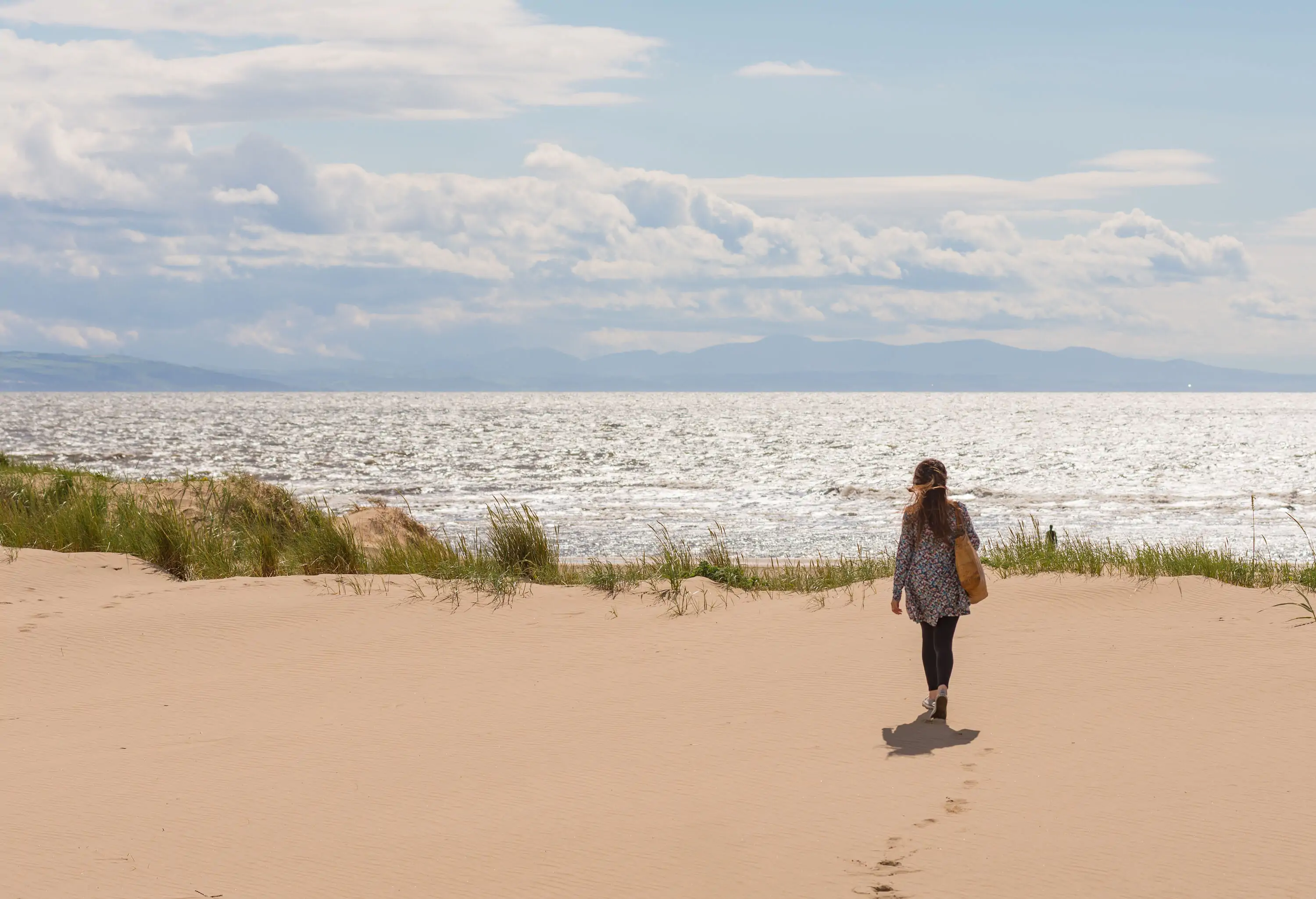 An afternoon stroll up a sand dune of Formby beach to get a view of the north sea.