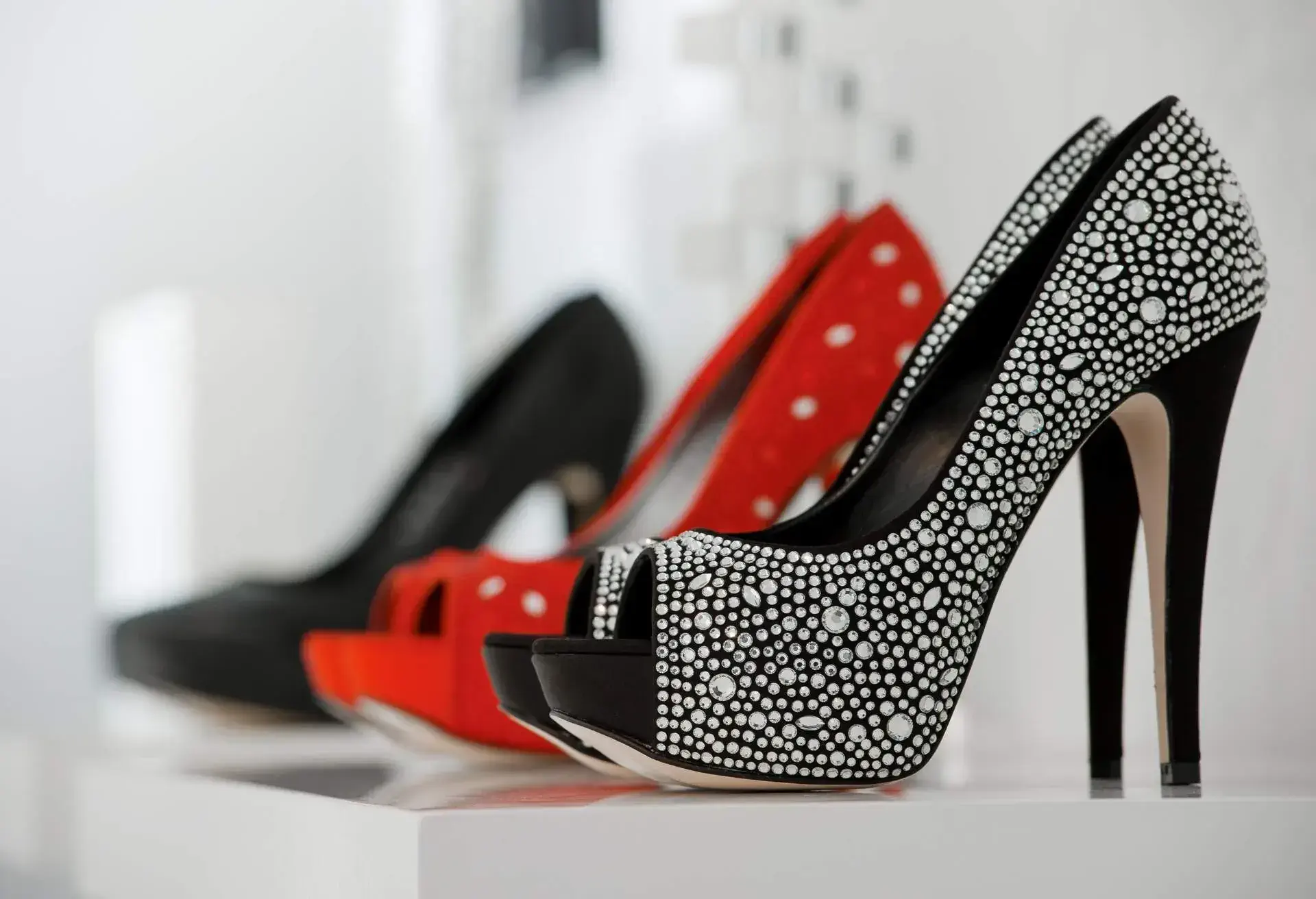 Women's shoes at the shop; Shutterstock ID 63357409