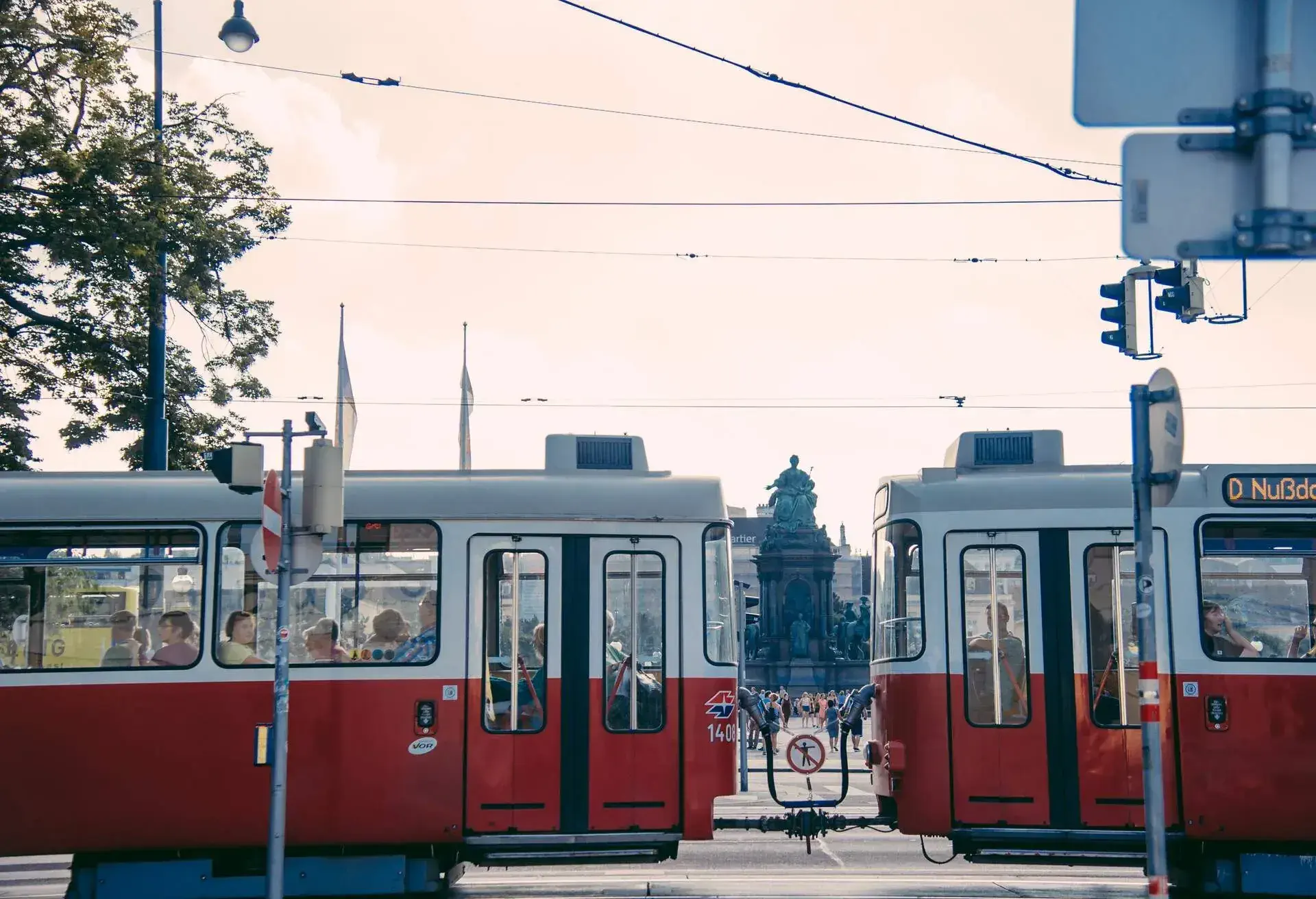 Trains in Vienna, Austria.