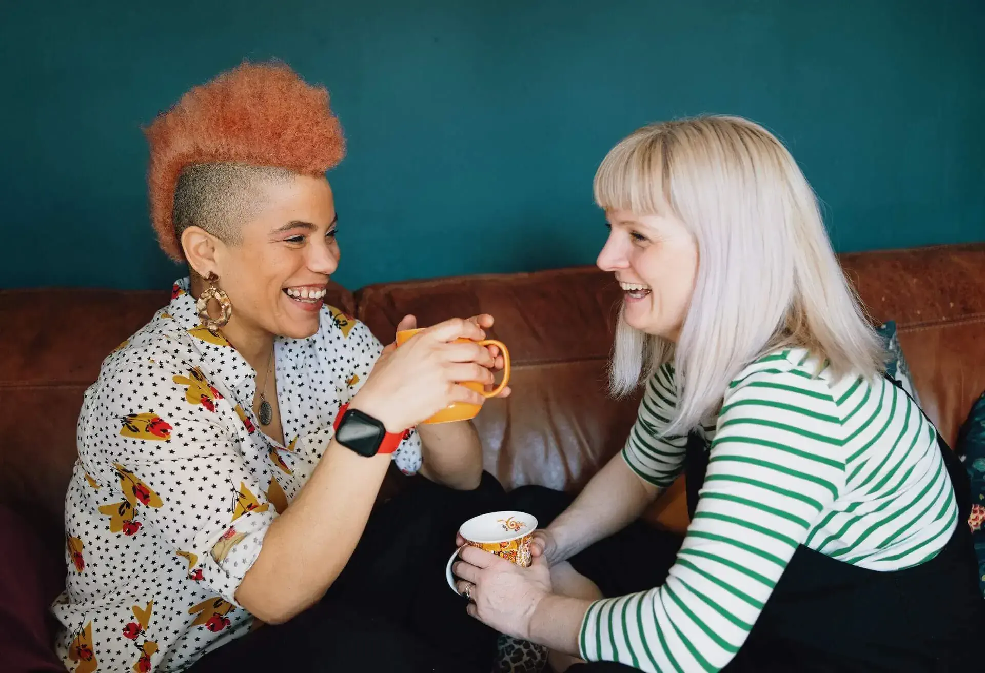 people friends drinking tea