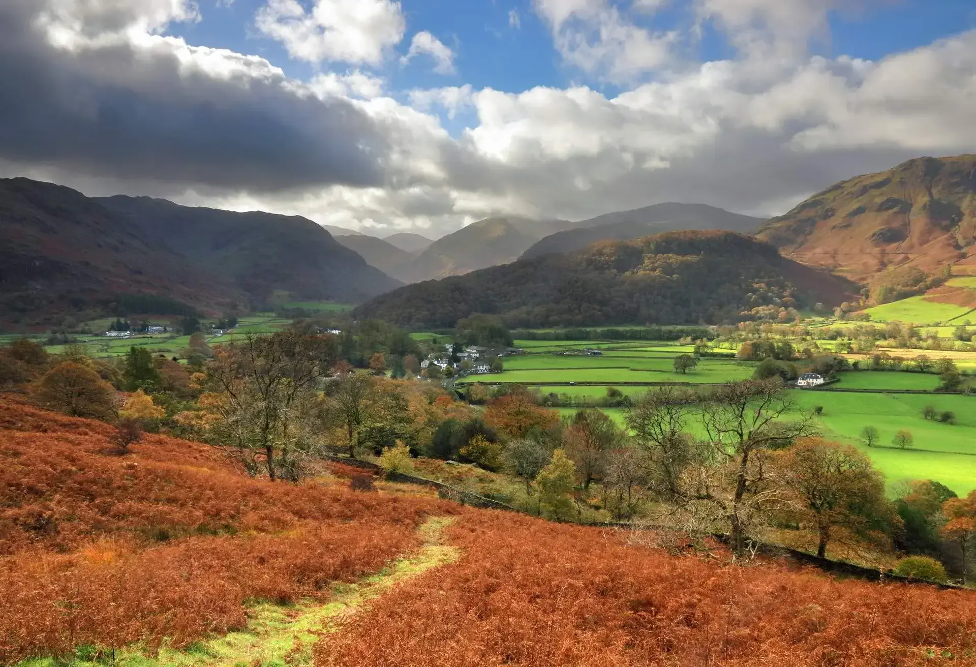 borrowdale valley lake district england autumn