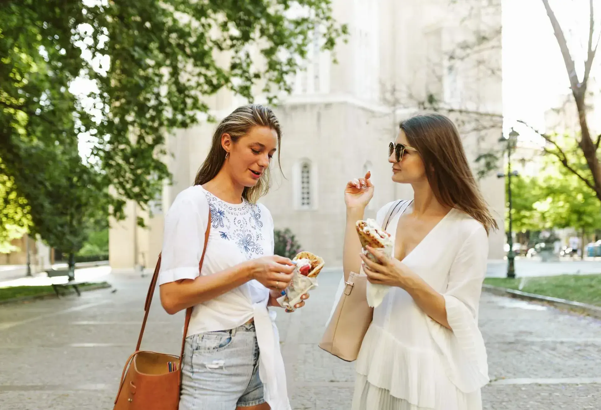 Photo series of russian tourists enjoying city break in Athens - walking in Plaka, ordering Uber, eating famous Greek souvlaki, shopping and enjoying sunset with the view over Athens.