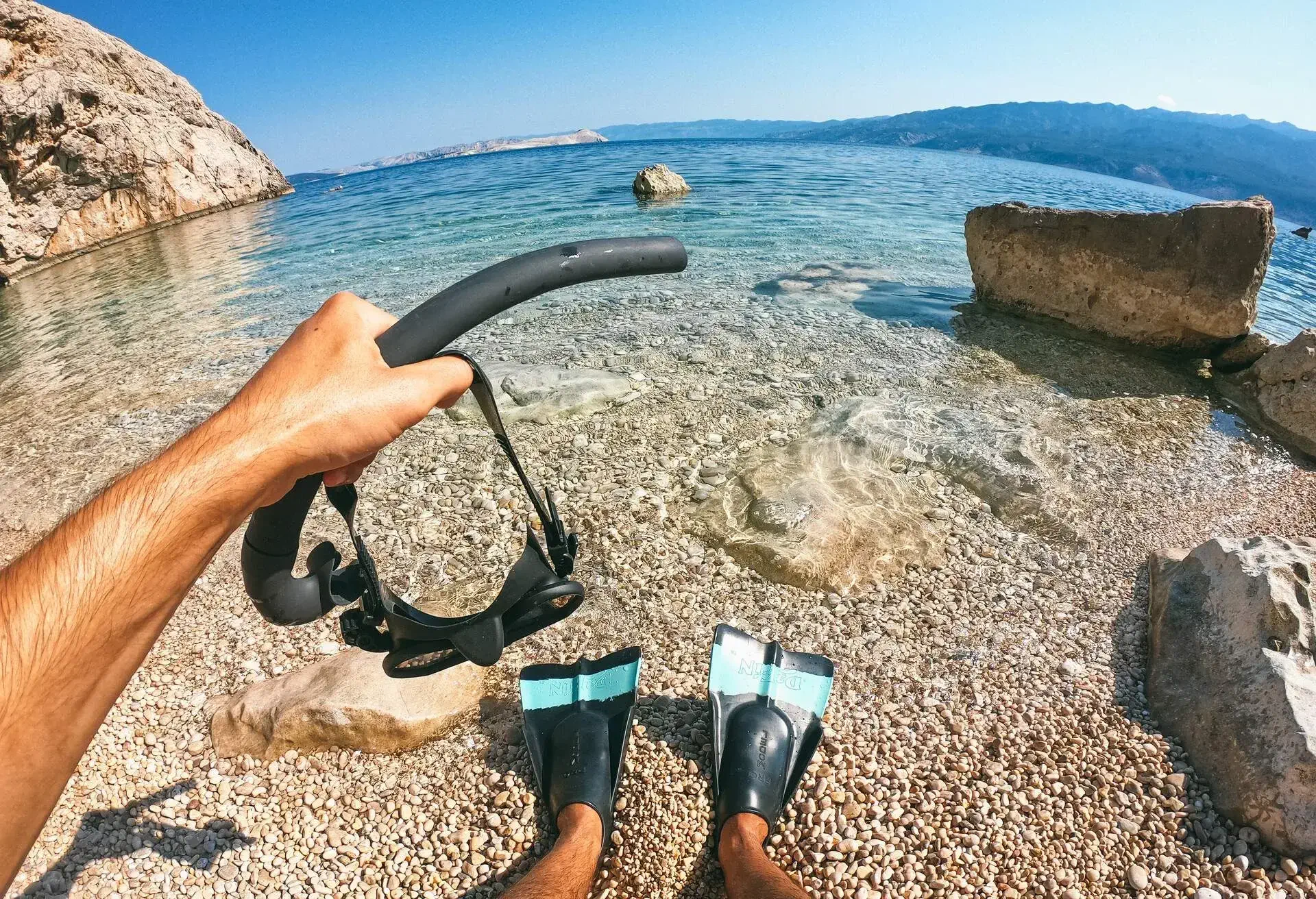 Man going snorkeling